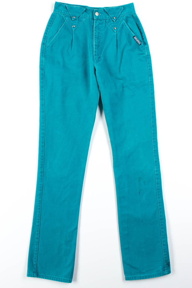 Teal Studded Roughrider Jeans (sz. 9/10)
