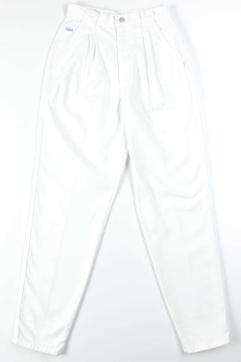 White Pleated Chic Jeans (sz. 12 Tall)