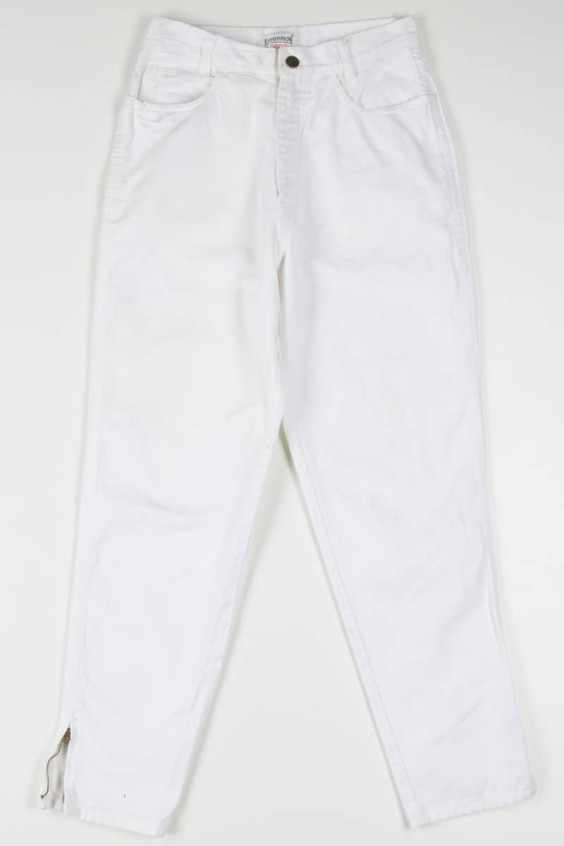 White Zip Ankle High Waisted Denim Jeans 664 (sz. 6)