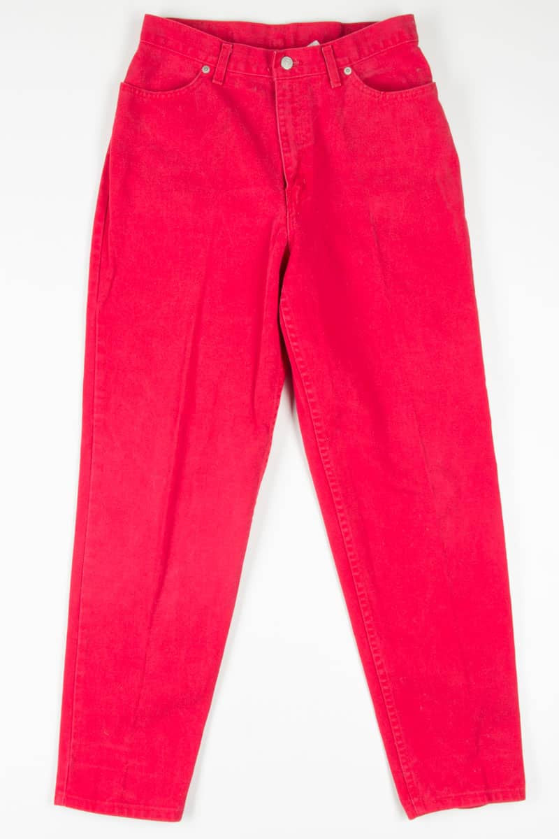 Red High Waisted Faded Glory Denim Jeans 675 (sz. 12 Med)