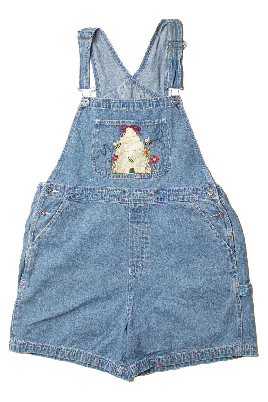 Vintage Beehive Christopher & Banks Denim Overall Shorts