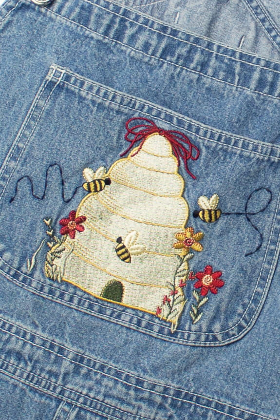 Vintage Beehive Christopher & Banks Denim Overall Shorts