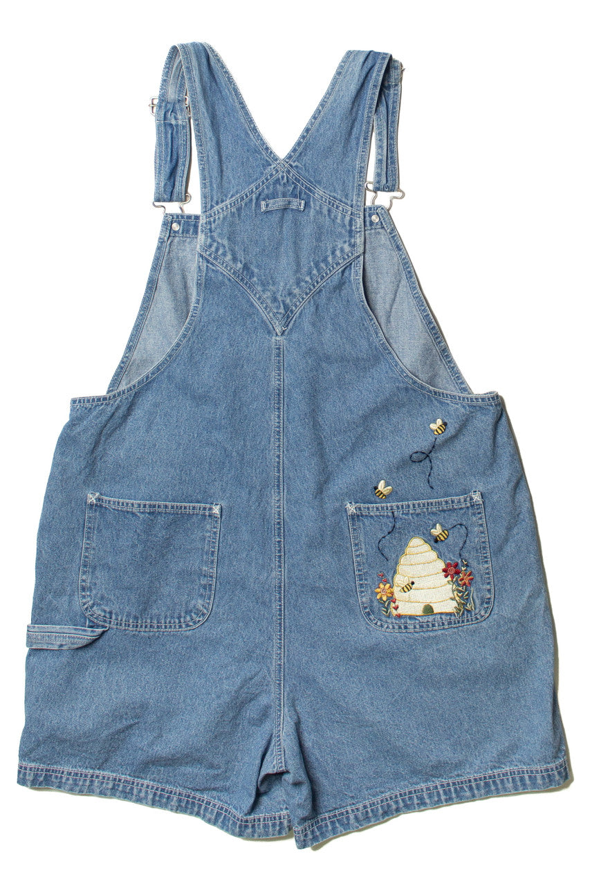 Vintage Beehive Christopher & Banks Denim Overall Shorts