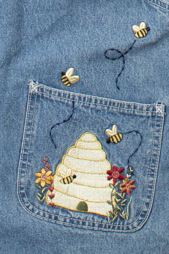 Vintage Beehive Christopher & Banks Denim Overall Shorts