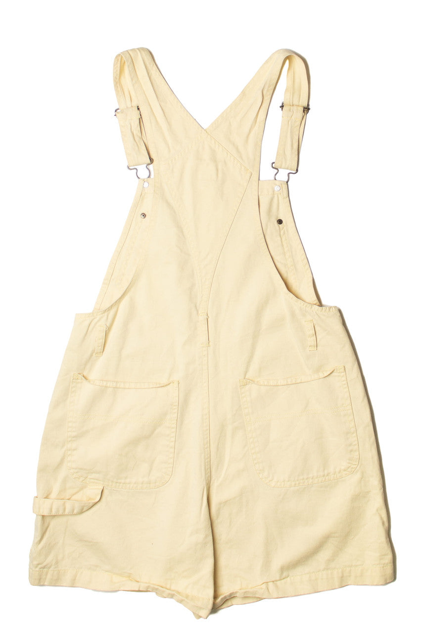 Christopher & Banks Pastel Yellow Carpenter Overall Shorts
