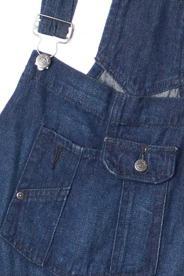 Dark Wash Lei Denim Overall Shorts