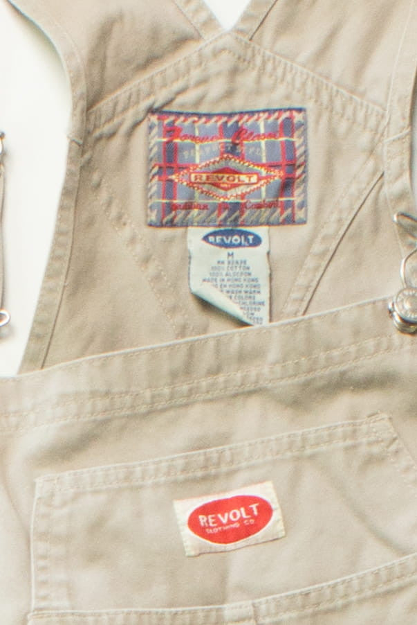 Vintage Revolt Khaki Overall Shorts (1990s)