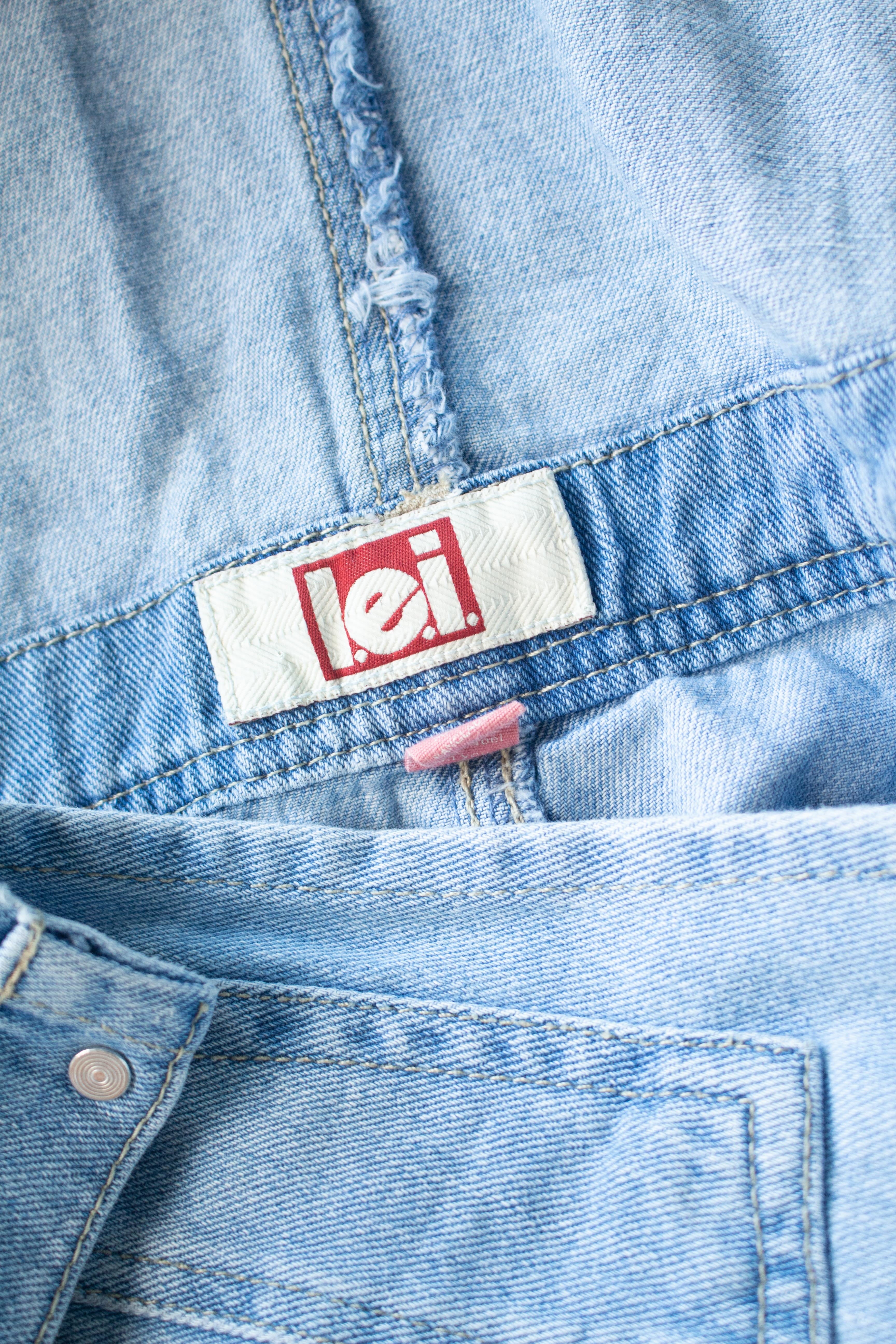 Vintage l.e.i. Denim Overall Shorts (1990s)