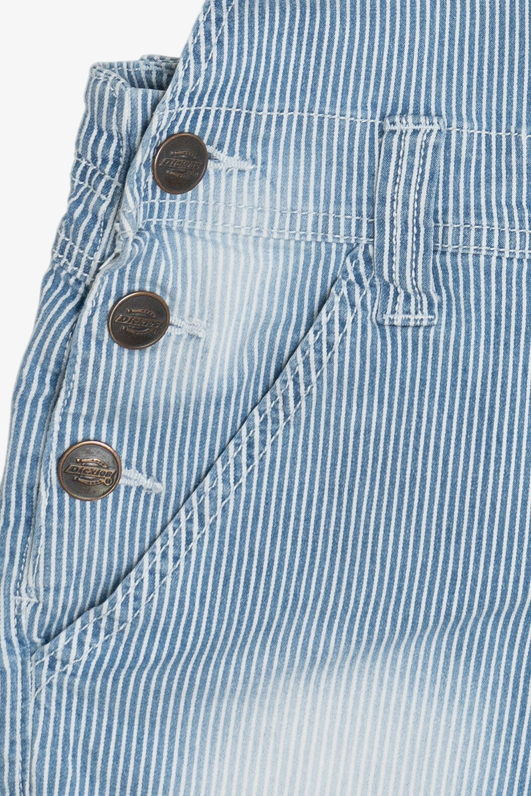 Vintage Dickies Hickory Stripe Denim Overall Shorts (2010s)