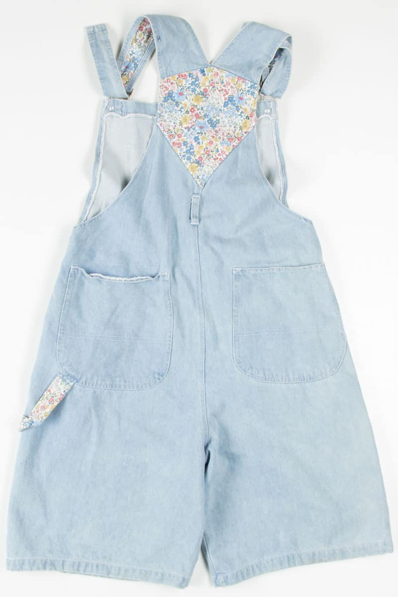 Vintage Hidden Floral Denim Overall Shorts 201 (sz. L)