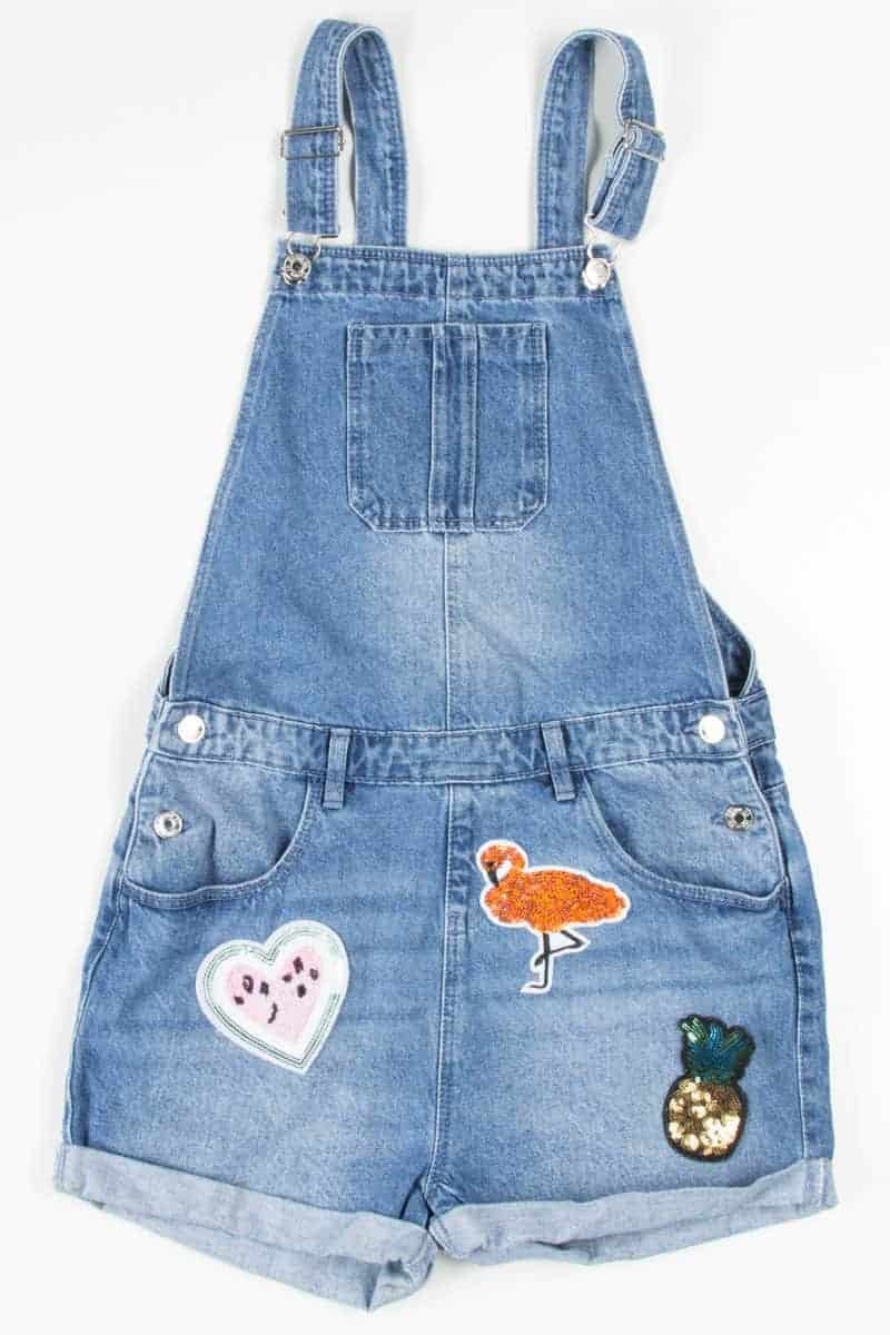 Sequin Patches Overall Shorts (sz. 13-14 Yrs)