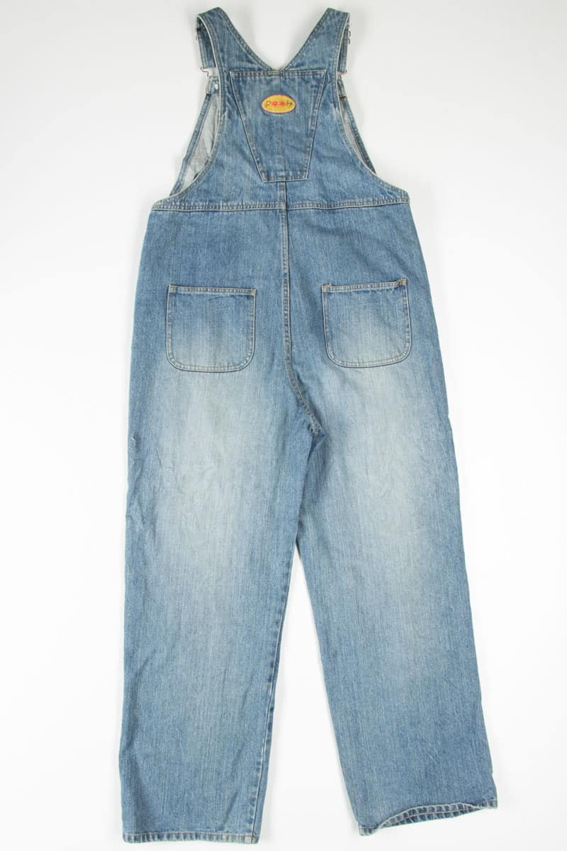 Embroidered Winnie The Pooh Distressed Overalls