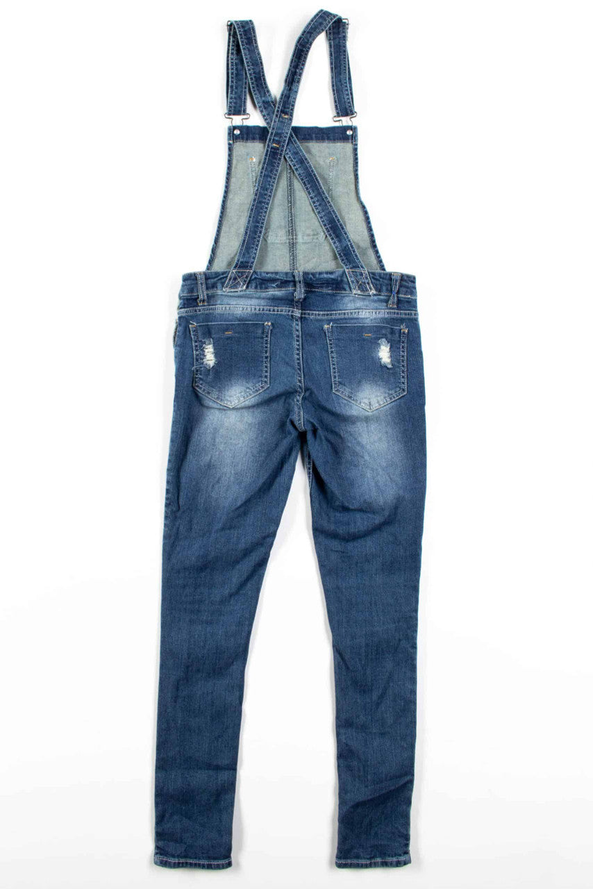Distressed Skinny Denim Overalls (sz. MR)