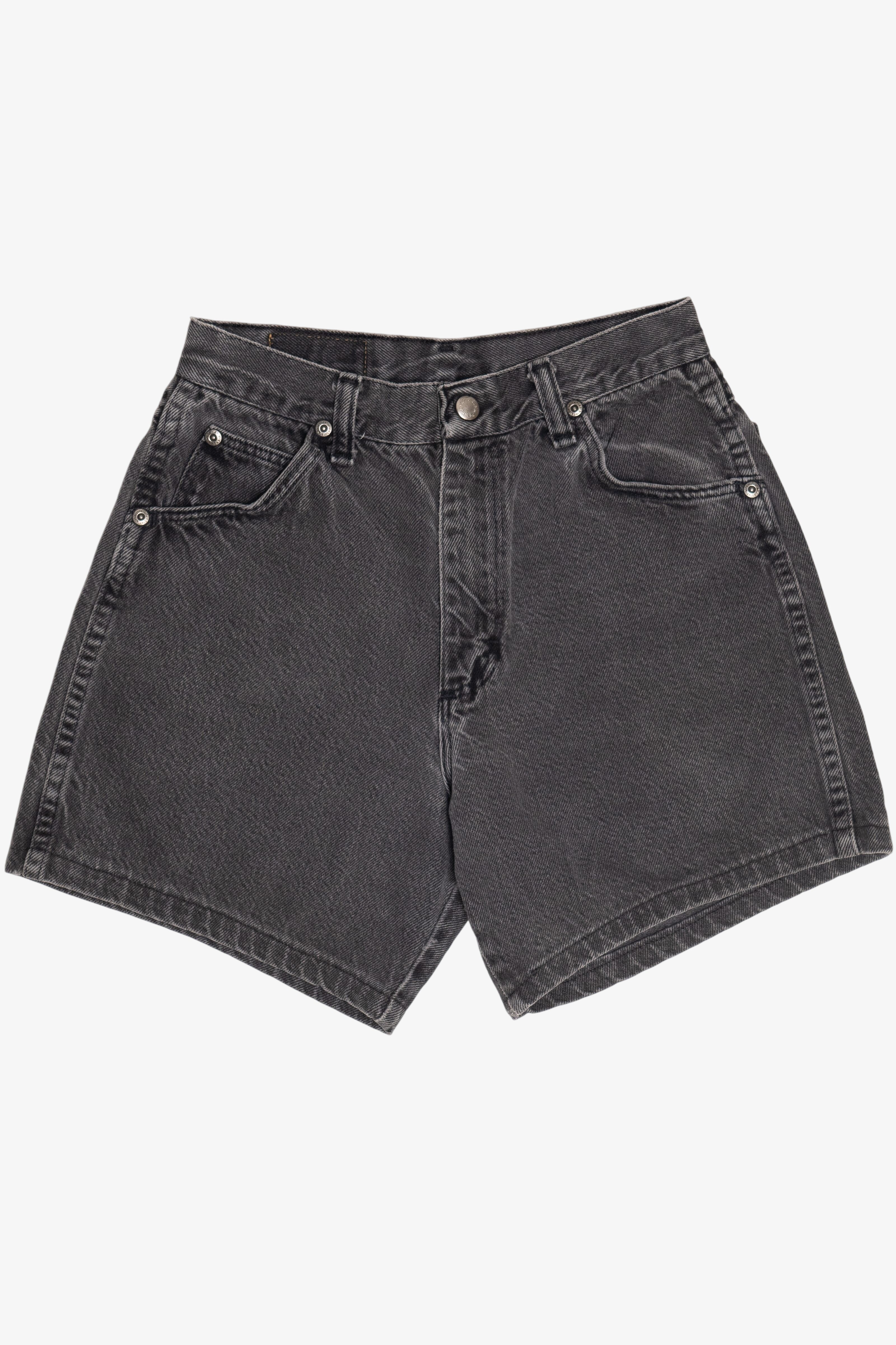 Vintage Wrangler Faded Black Distressed Denim Shorts (1990s)