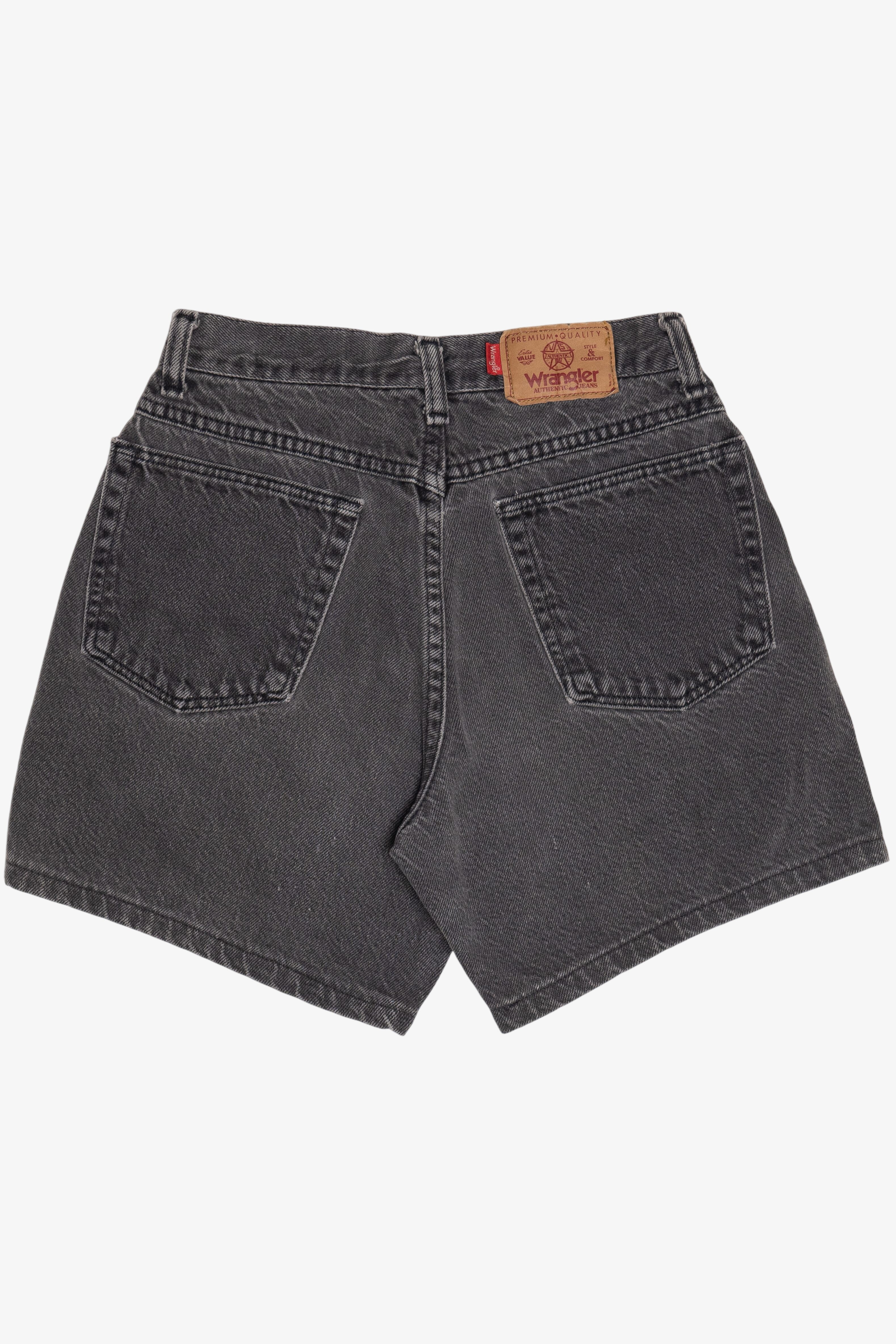 Vintage Wrangler Faded Black Distressed Denim Shorts (1990s)