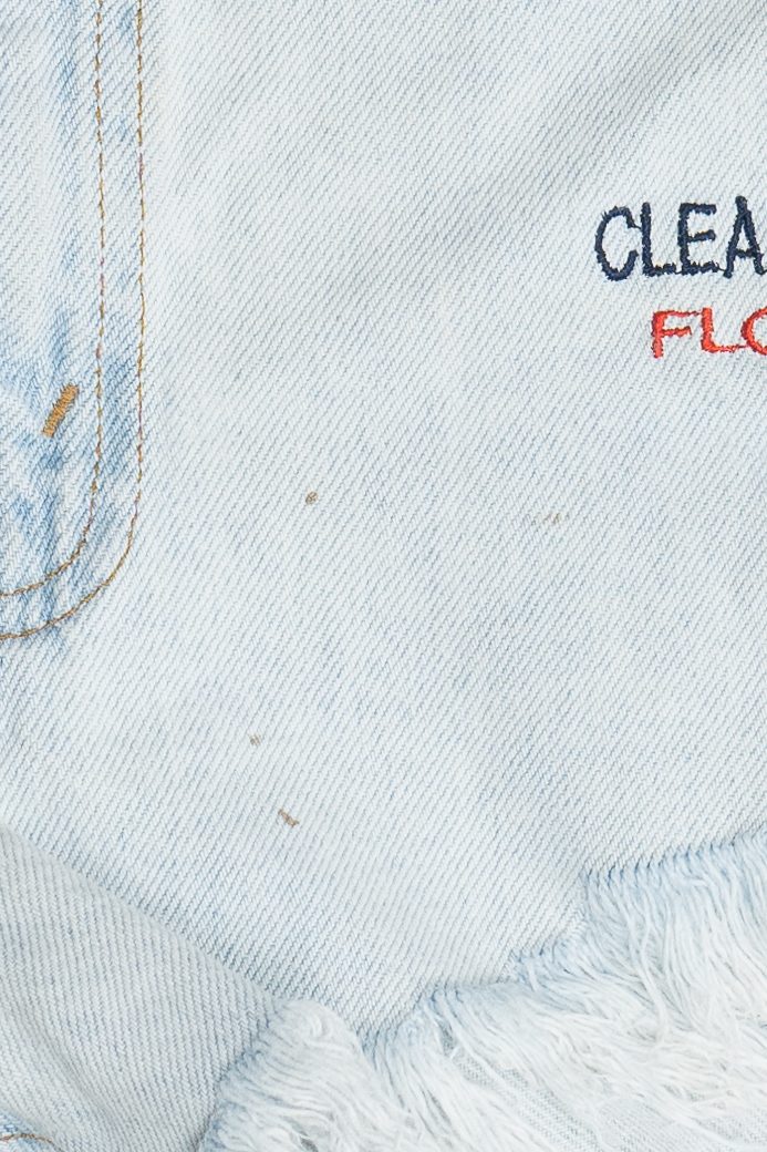Vintage Levi's "Clearwater Beach Florida U.S.A." Embroidered Denim Cut Off Shorts (1990s)