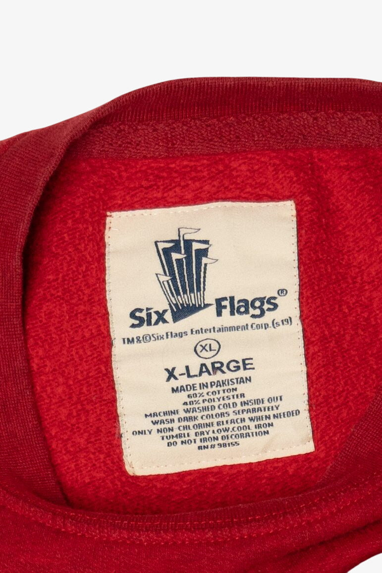 Red Six Flags Over Texas Sweatshirt (2020s)