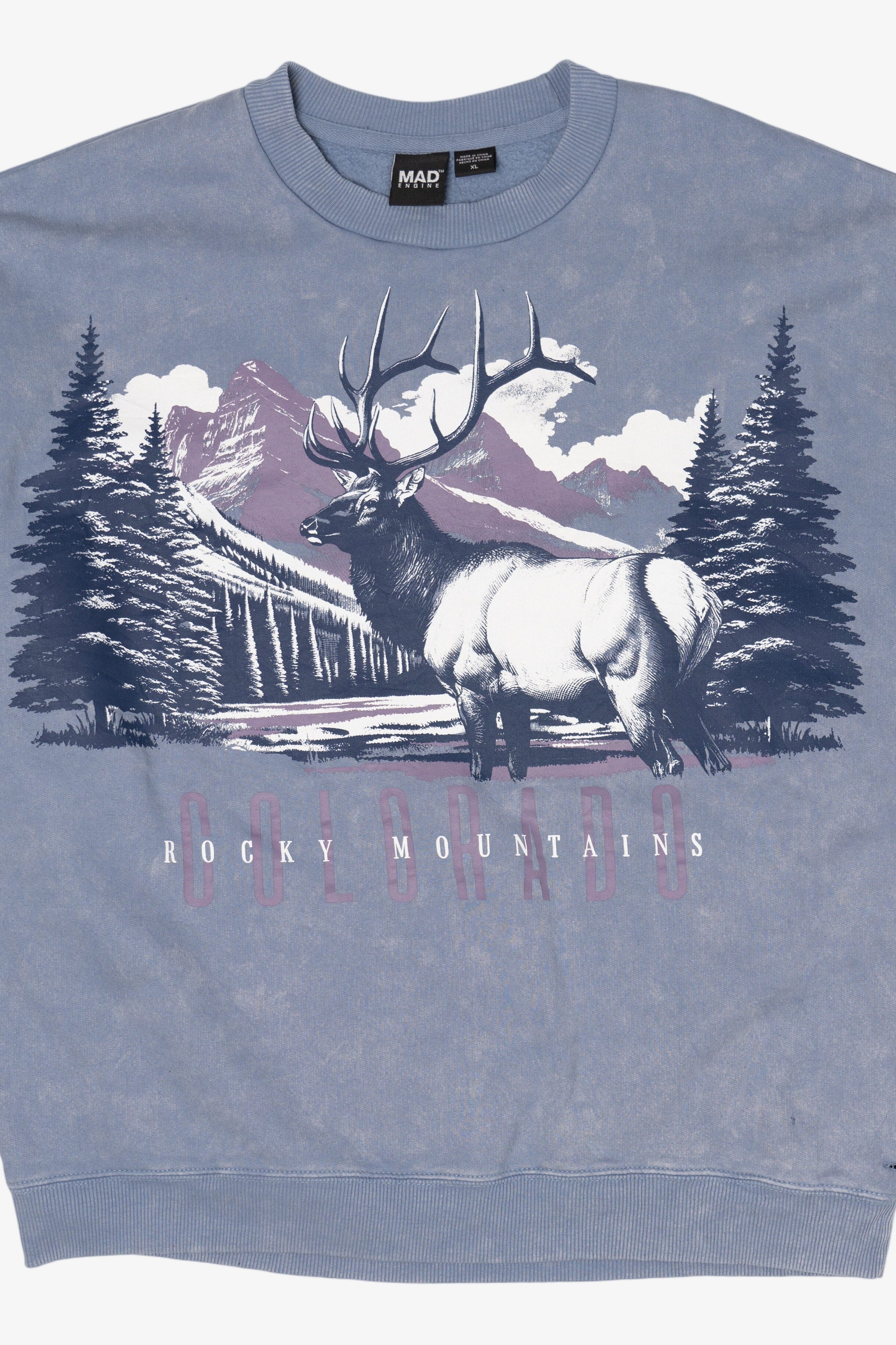Blue Rocky Mountains Colorado Elk Wrap Around Sweatshirt