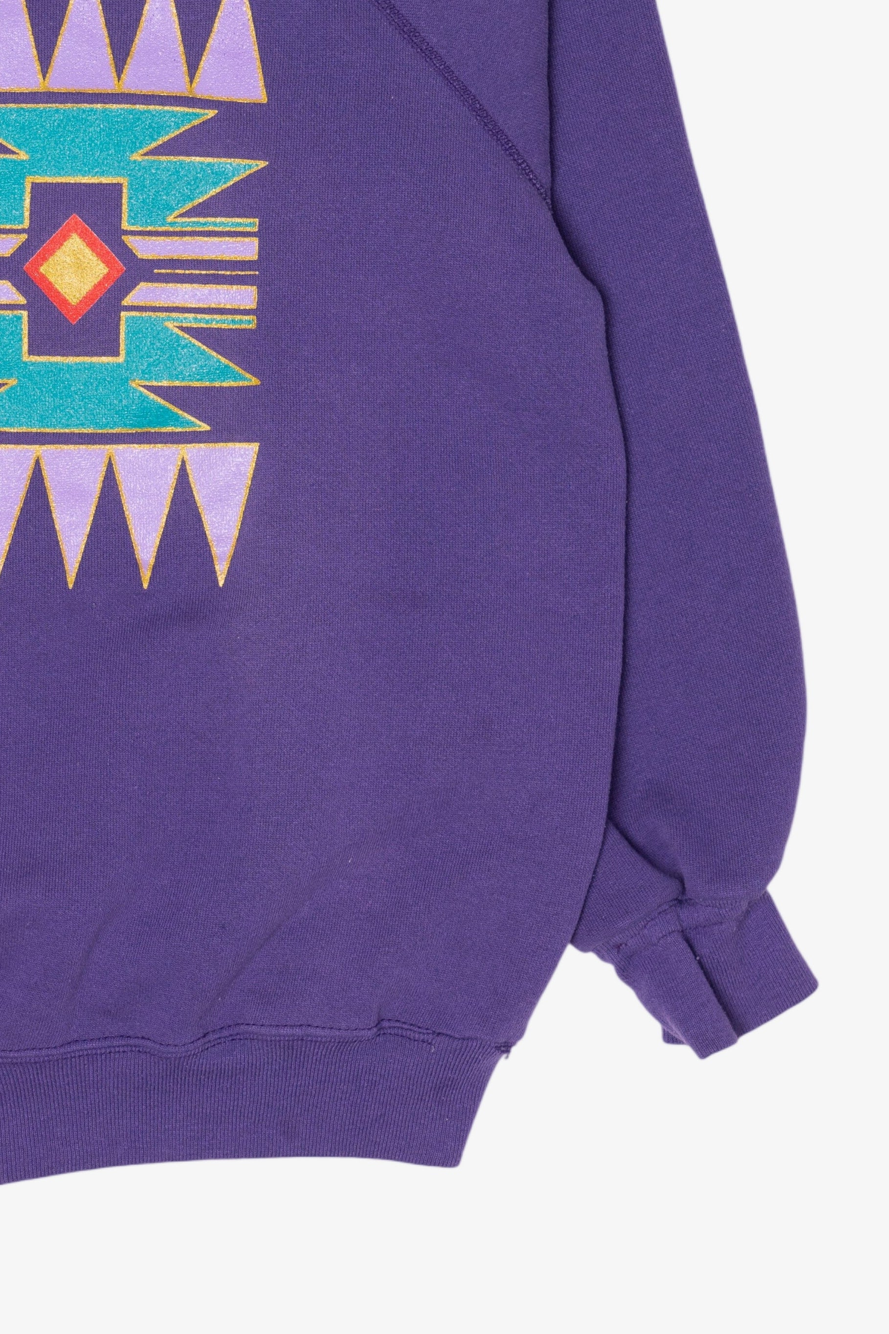 Vintage Purple Taos, New Mexico Southerwestern Pattern Tultex Sweatshirt (1990s)