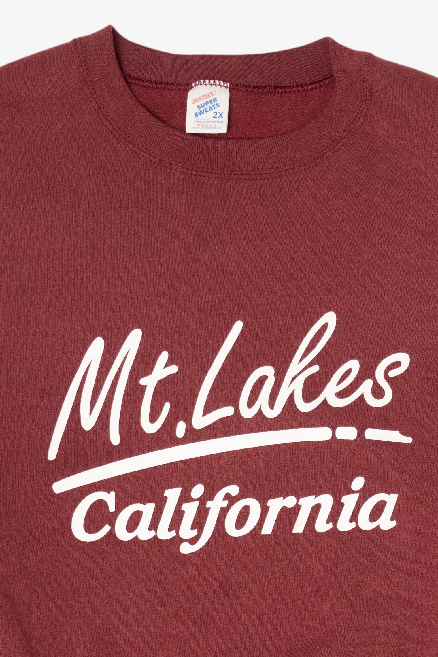 Vintage Burgundy Mt. Lakes California Sweatshirt (1990s)