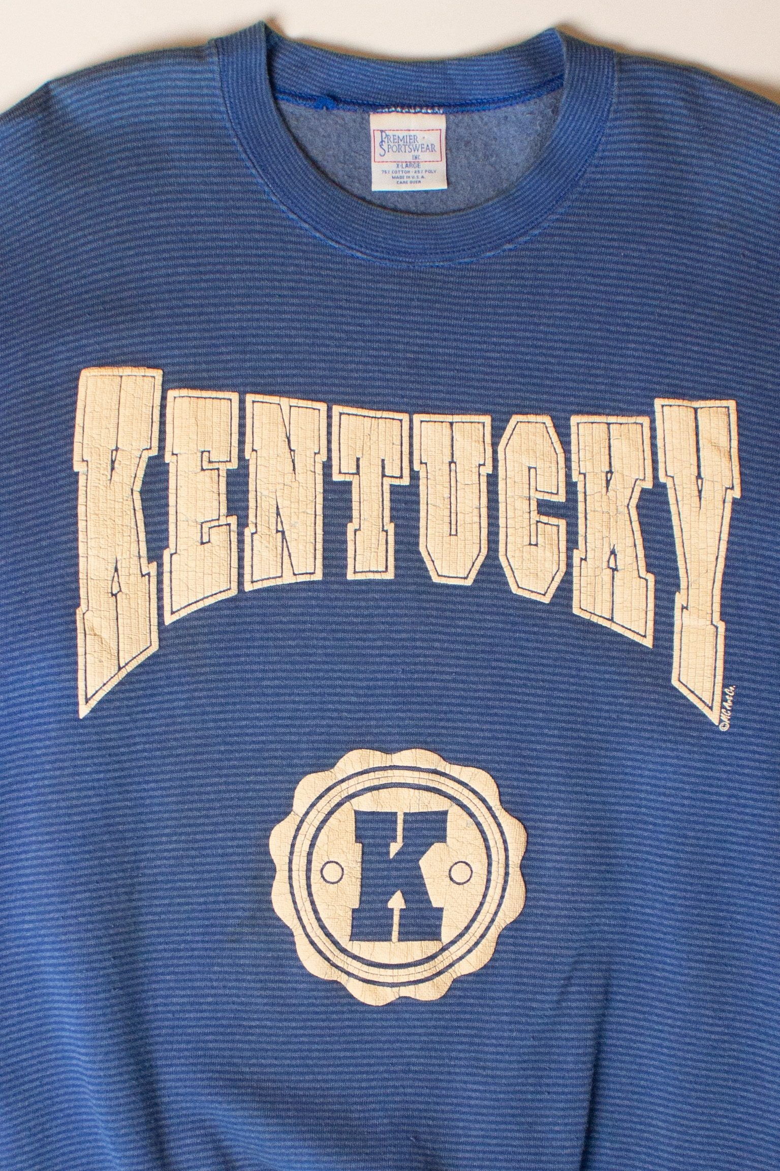Vintage Blue Striped Kentucky Sweatshirt (1990s)