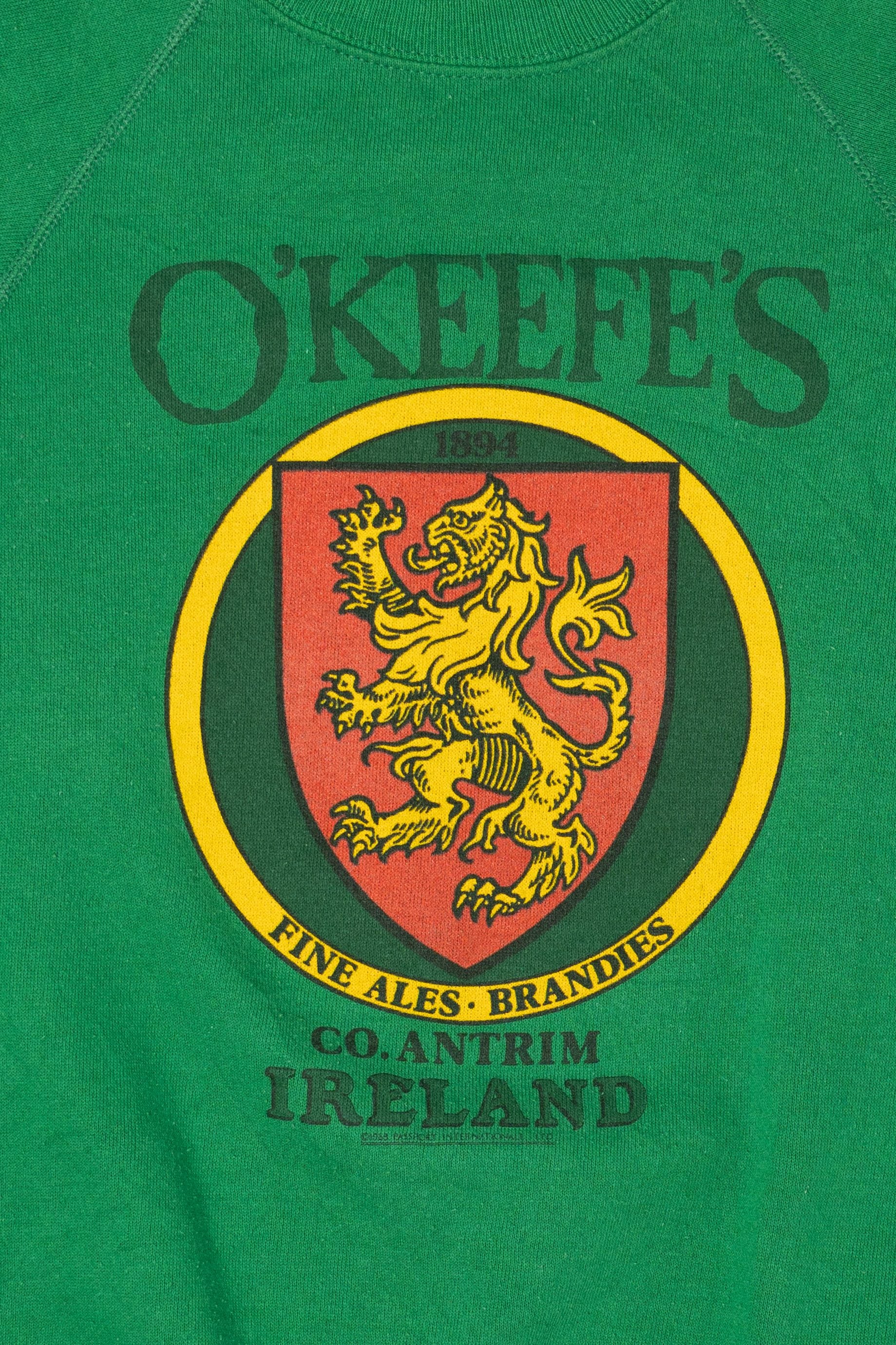 Vintage Green O'Keefe's Irish Pub Ireland Sweatshirt (1980s)