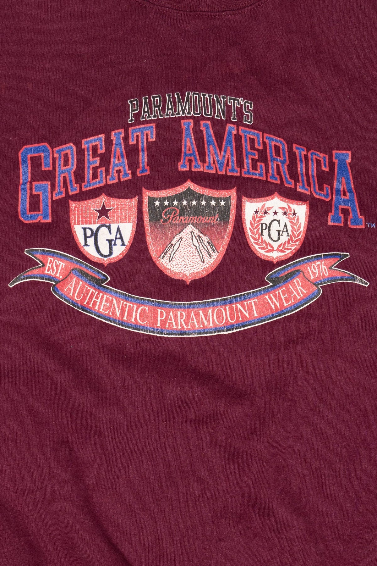 Vintage Burgundy Paramount's Great America Sweatshirt (1990s)