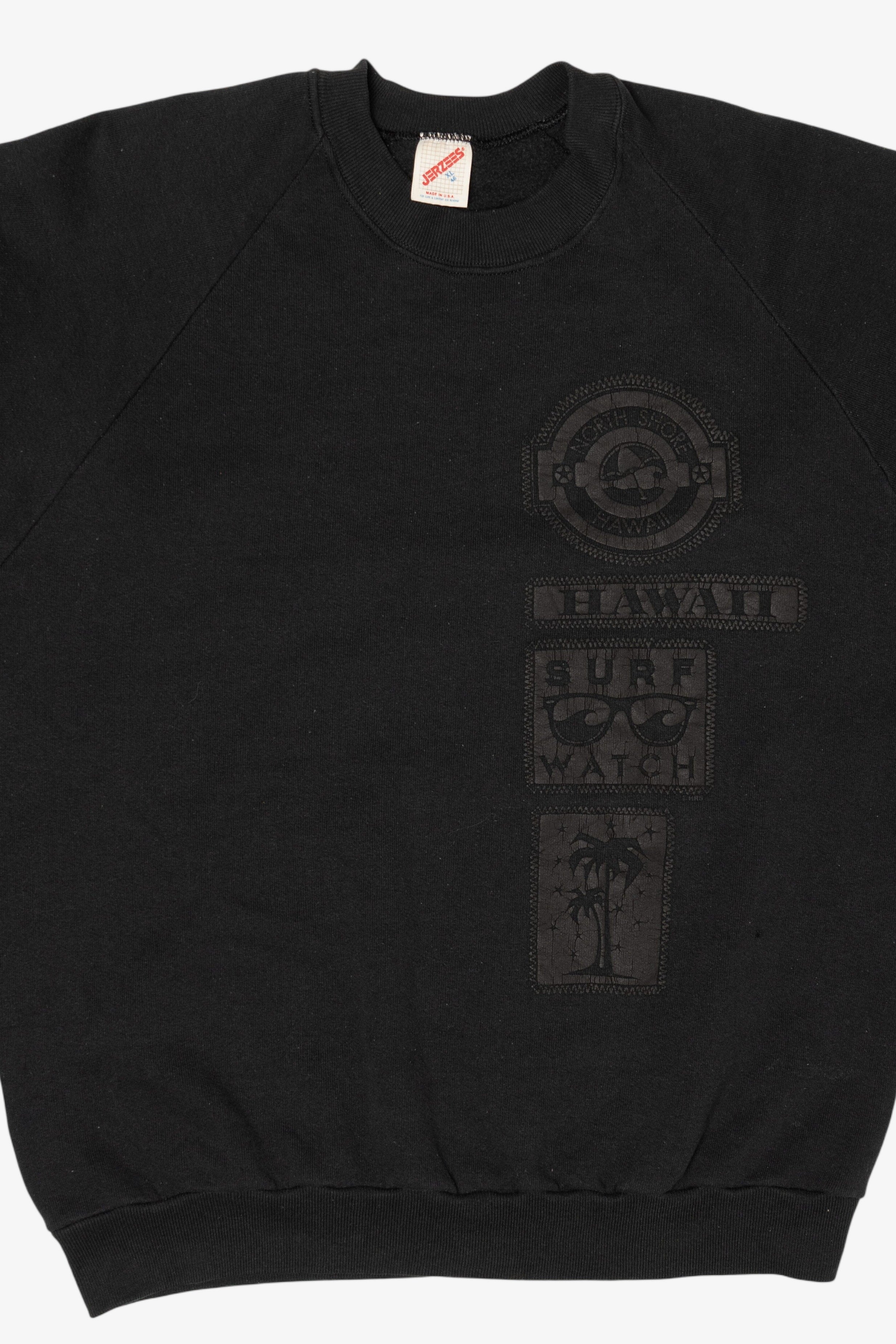 Vintage Black Hawaii Surfwatch Raglan Sweatshirt (1990s)