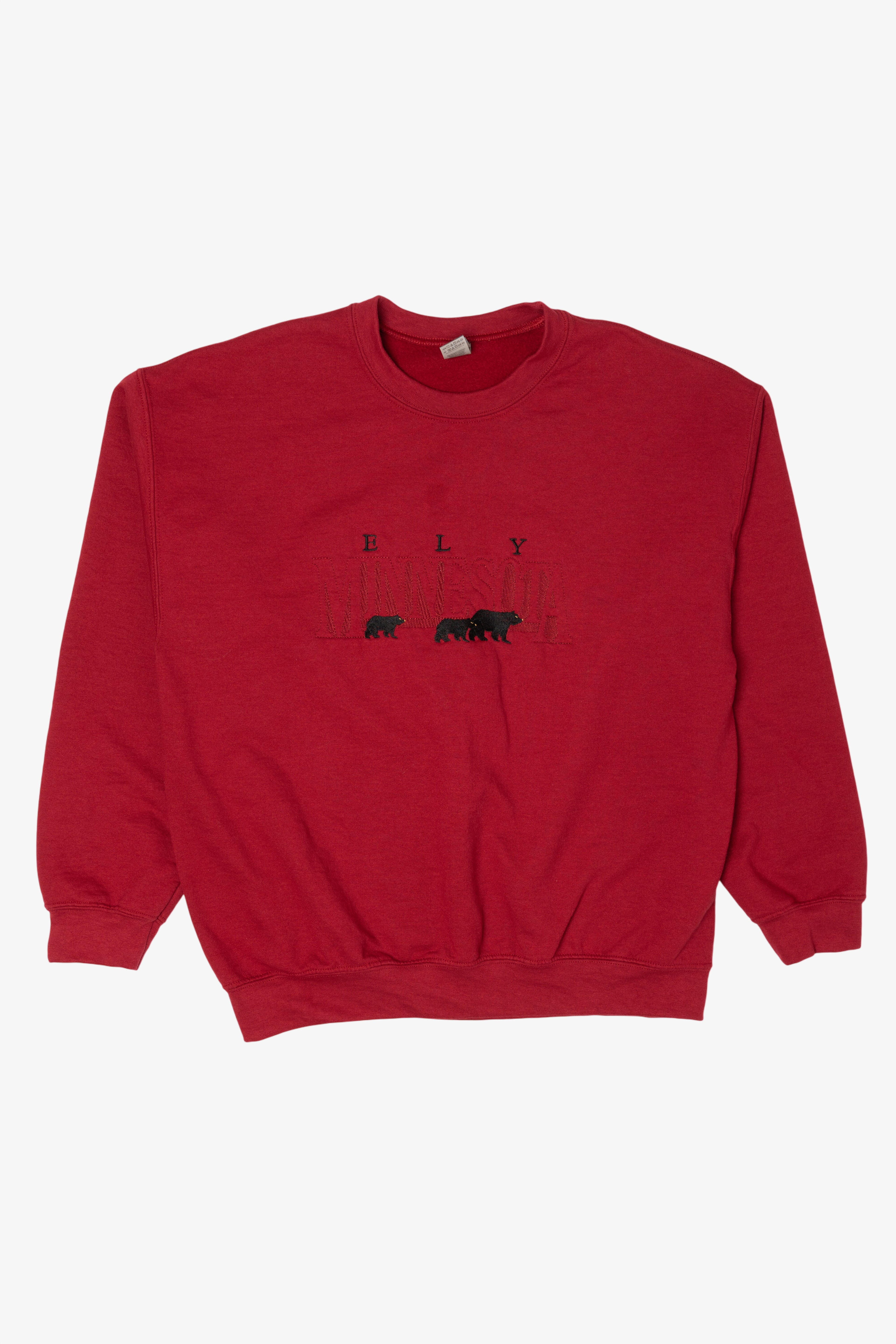 Red Ely Minnesota Embroidered Sweatshirt (2020s)