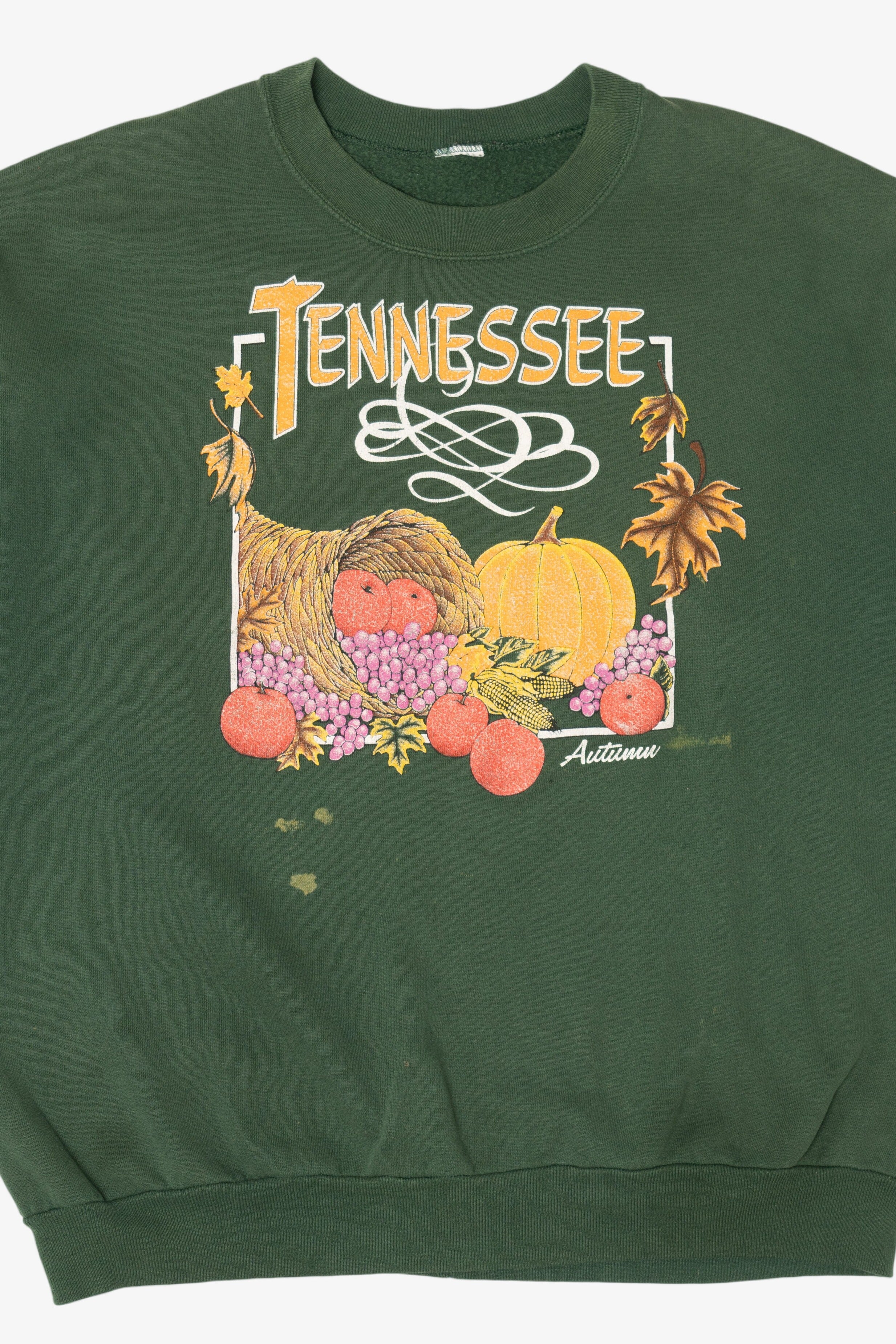 Vintage Dark Green Tennessee Autumn Harvest Fall Sweatshirt (1990s)