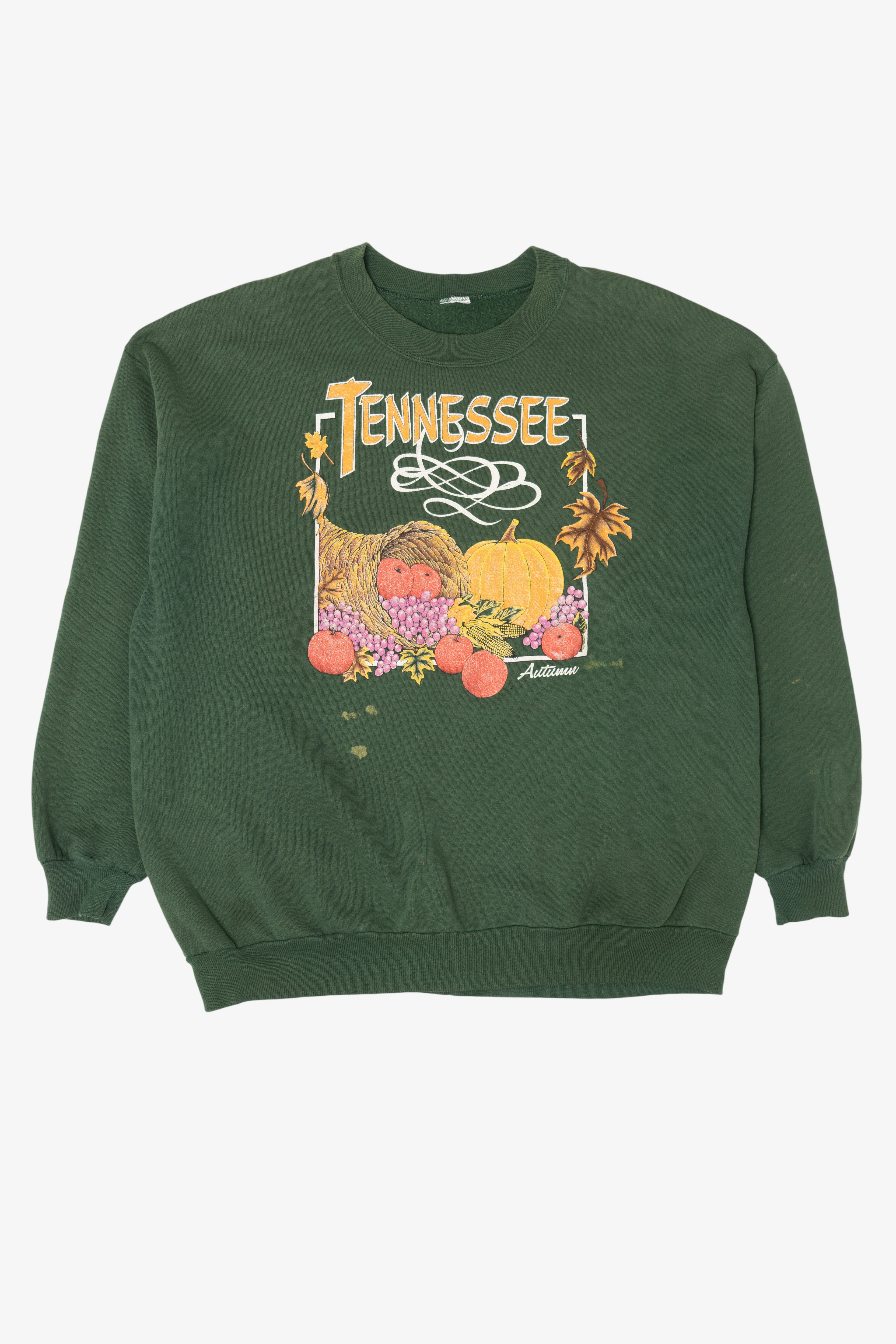 Vintage Dark Green Tennessee Autumn Harvest Fall Sweatshirt (1990s)