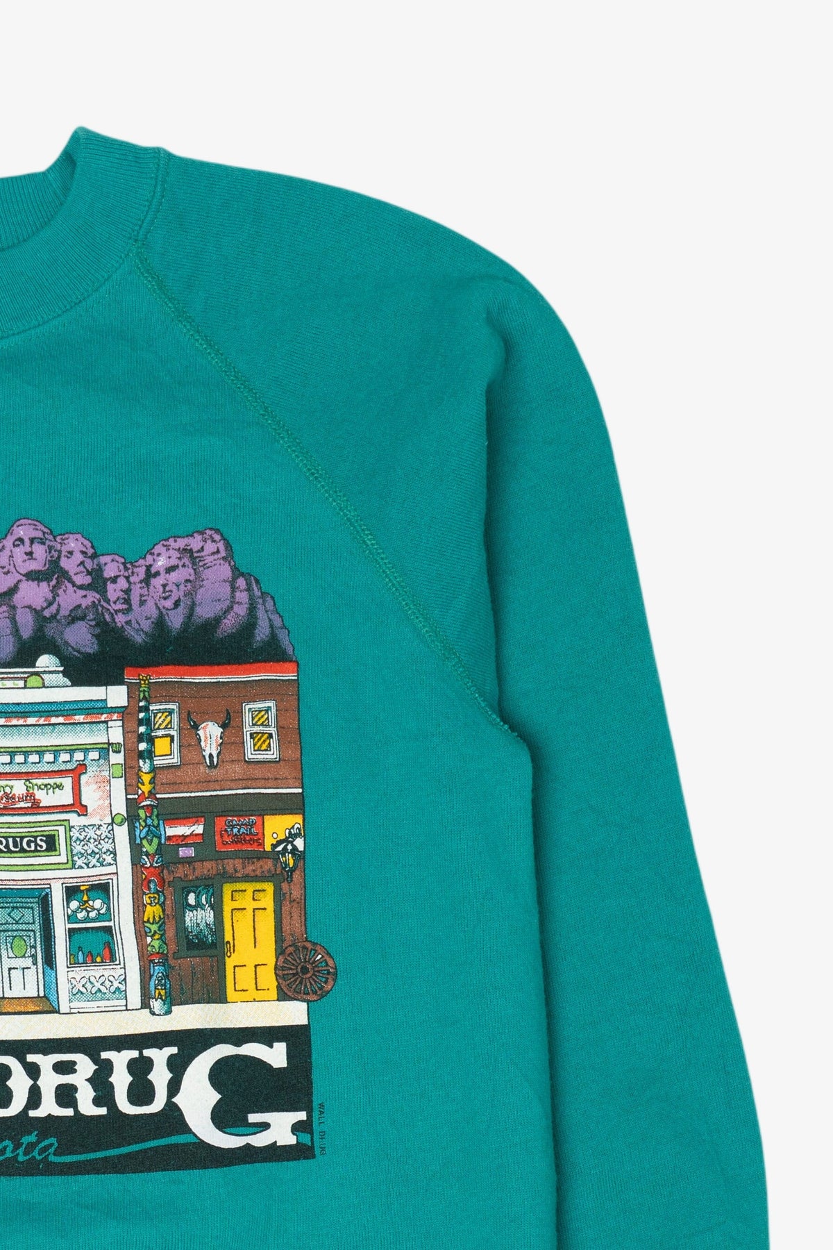 Vintage Teal Wall Drug South Dakota Raglan Sweatshirt (1990s)