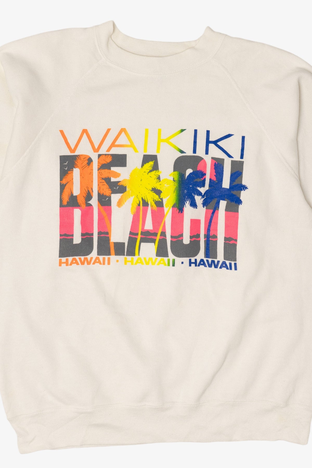 Vintage Waikiki Beach Hawaii Raglan Sweatshirt (1990s)