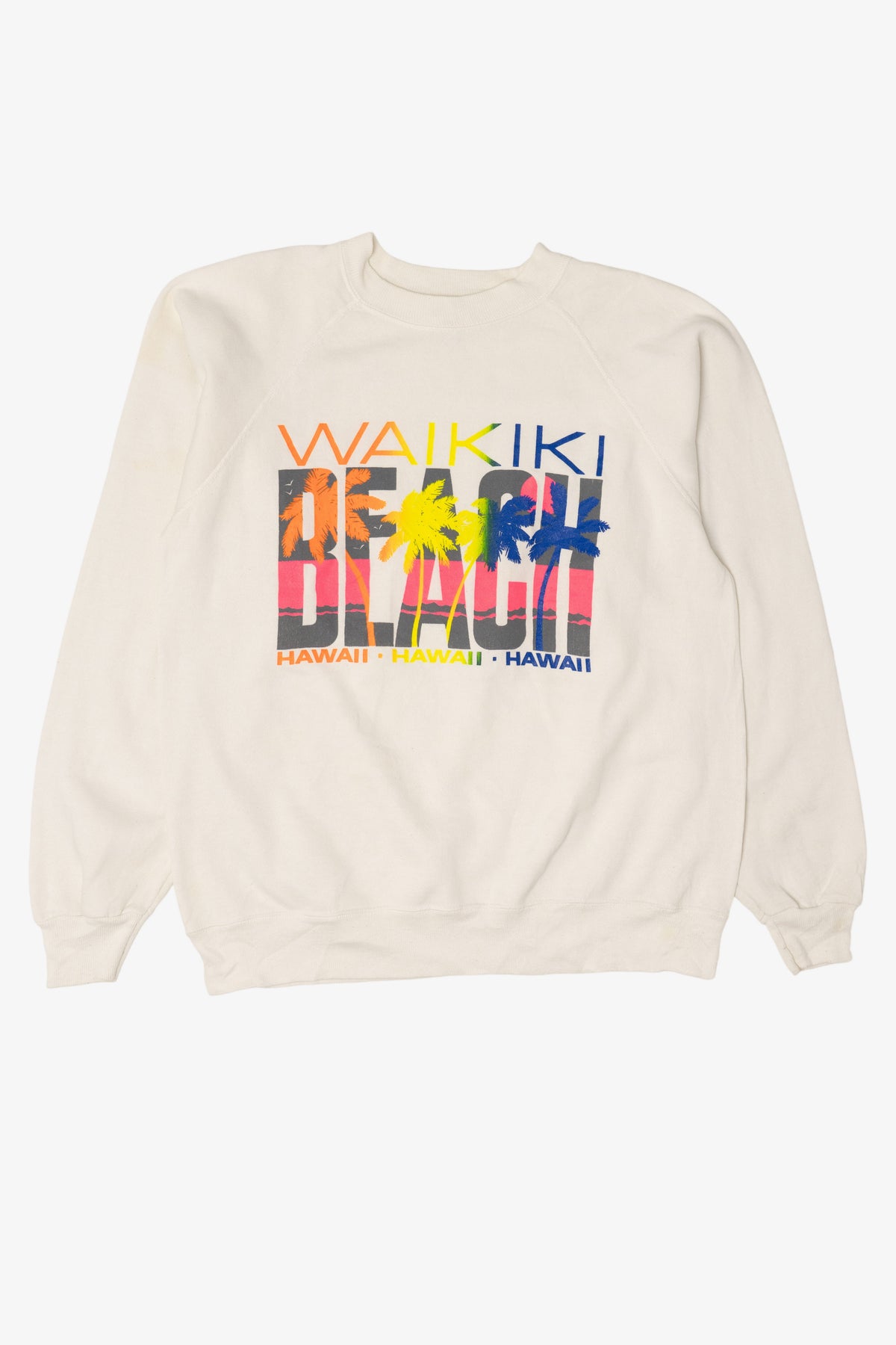 Vintage Waikiki Beach Hawaii Raglan Sweatshirt (1990s)