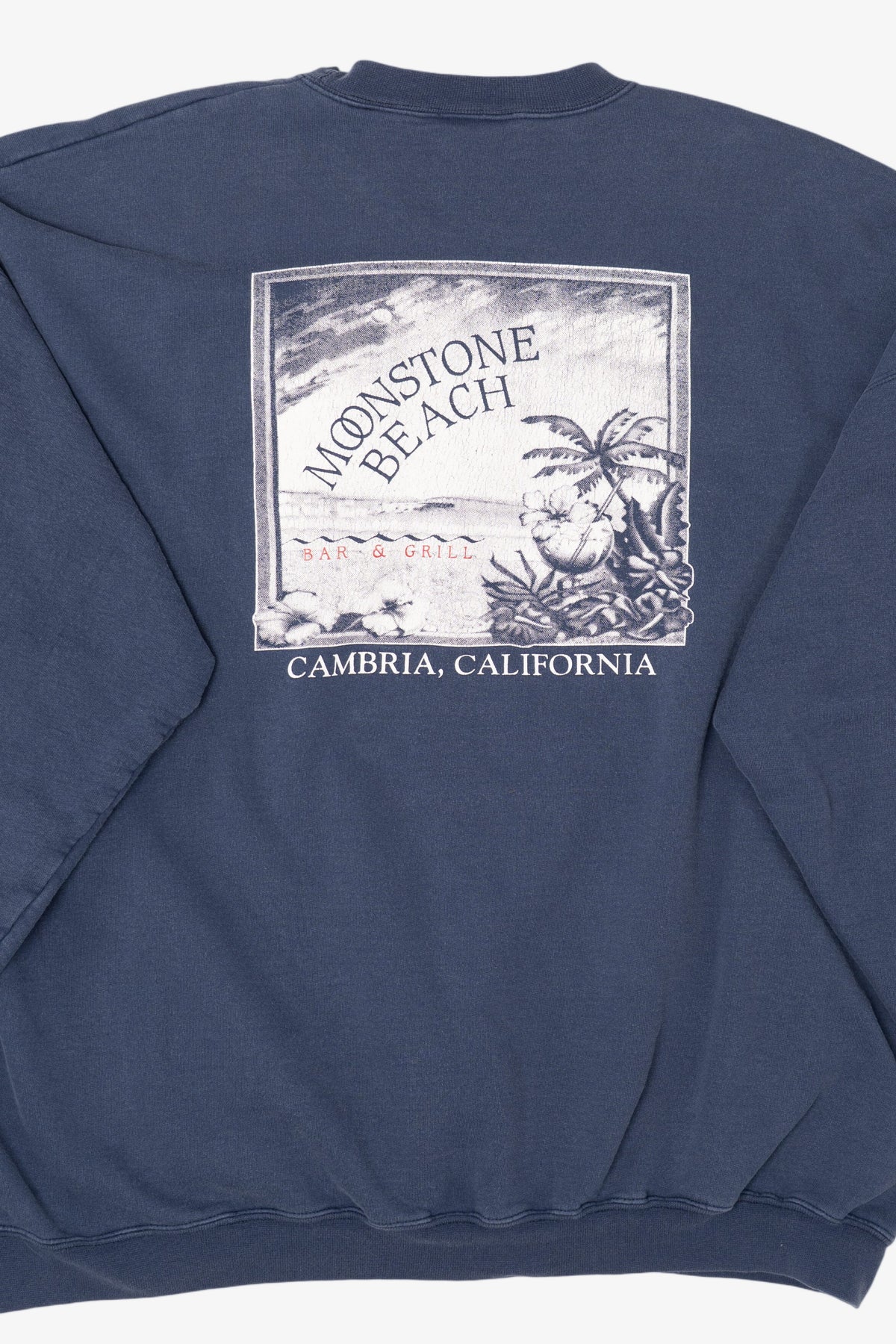Vintage Navy Blue Moonstone Beach Bar & Grill California Sweatshirt (1990s)