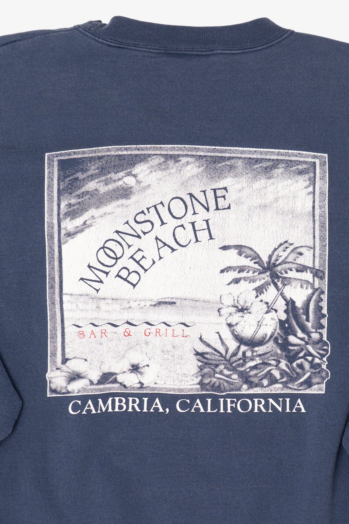 Vintage Navy Blue Moonstone Beach Bar & Grill California Sweatshirt (1990s)