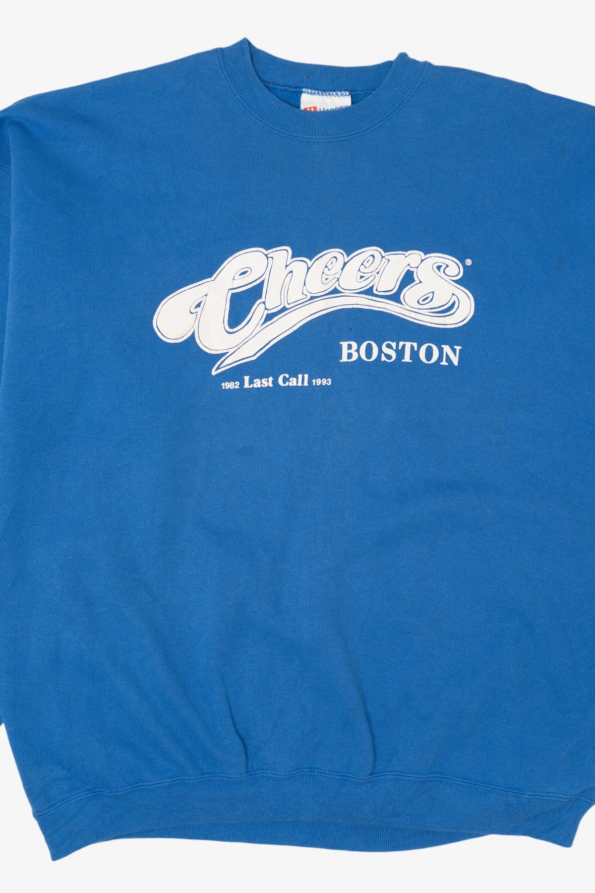 Vintage Blue Cheers Boston "Last Call" Sweatshirt (1990s)