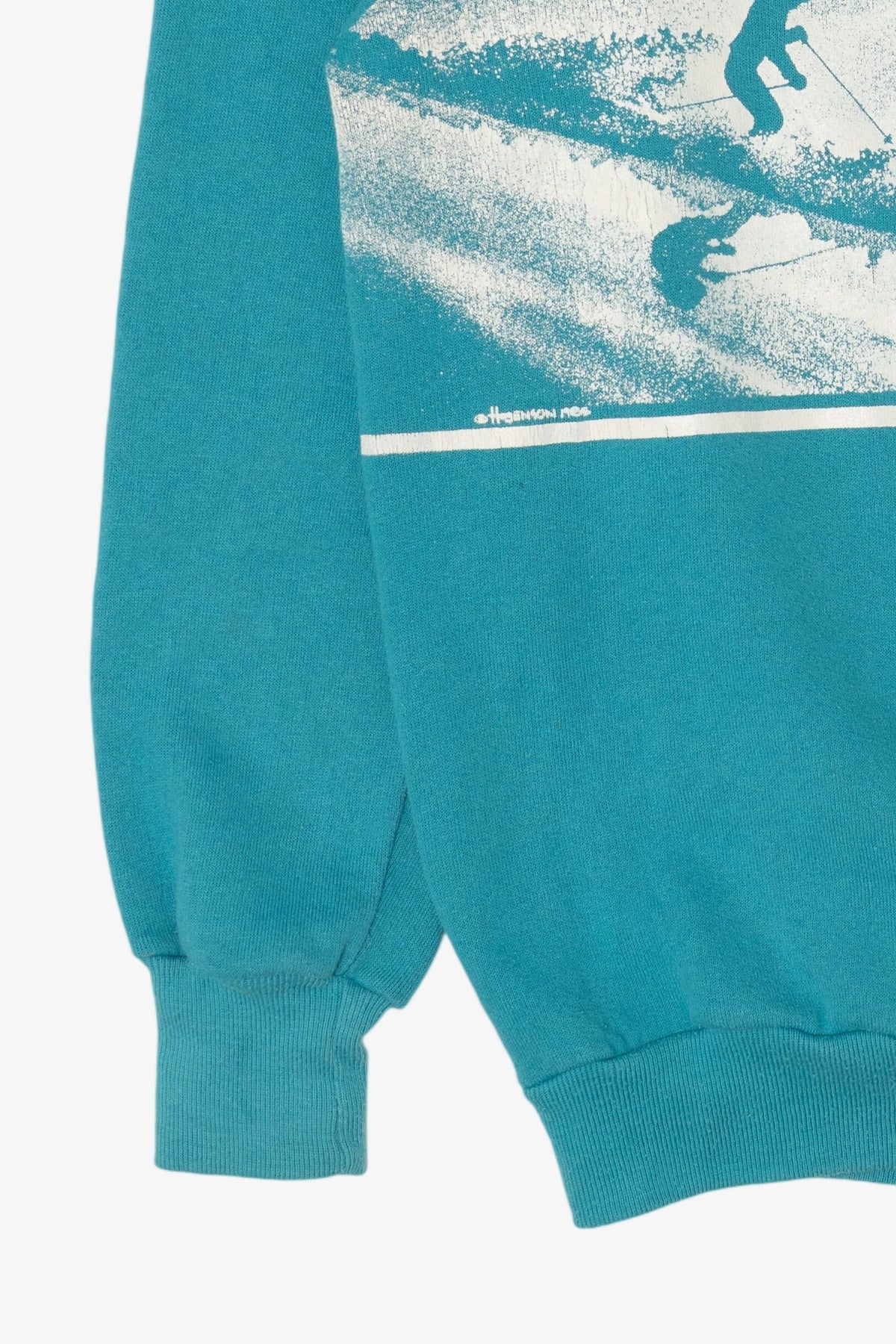 Vintage Teal Colorado Winter Park Skiing Raglan Sweatshirt (1980s)