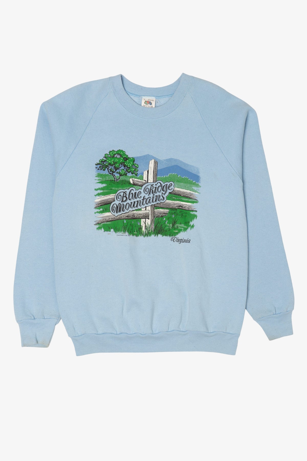 Vintage Blue Ridge Mountains Virginia Raglan Sweatshirt (1980s)
