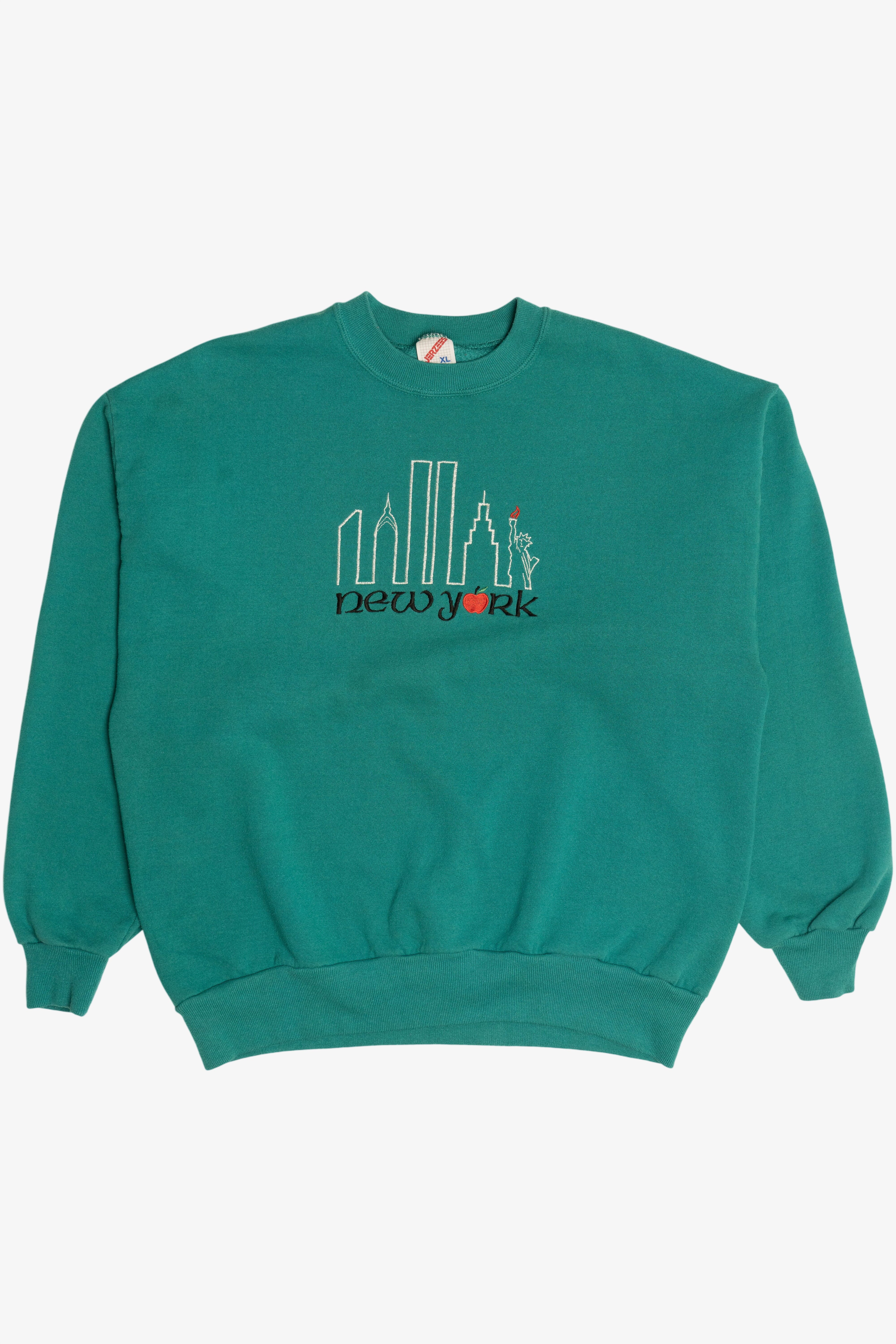 Vintage "New York" Embroidered Skyline Sweatshirt (1990s)