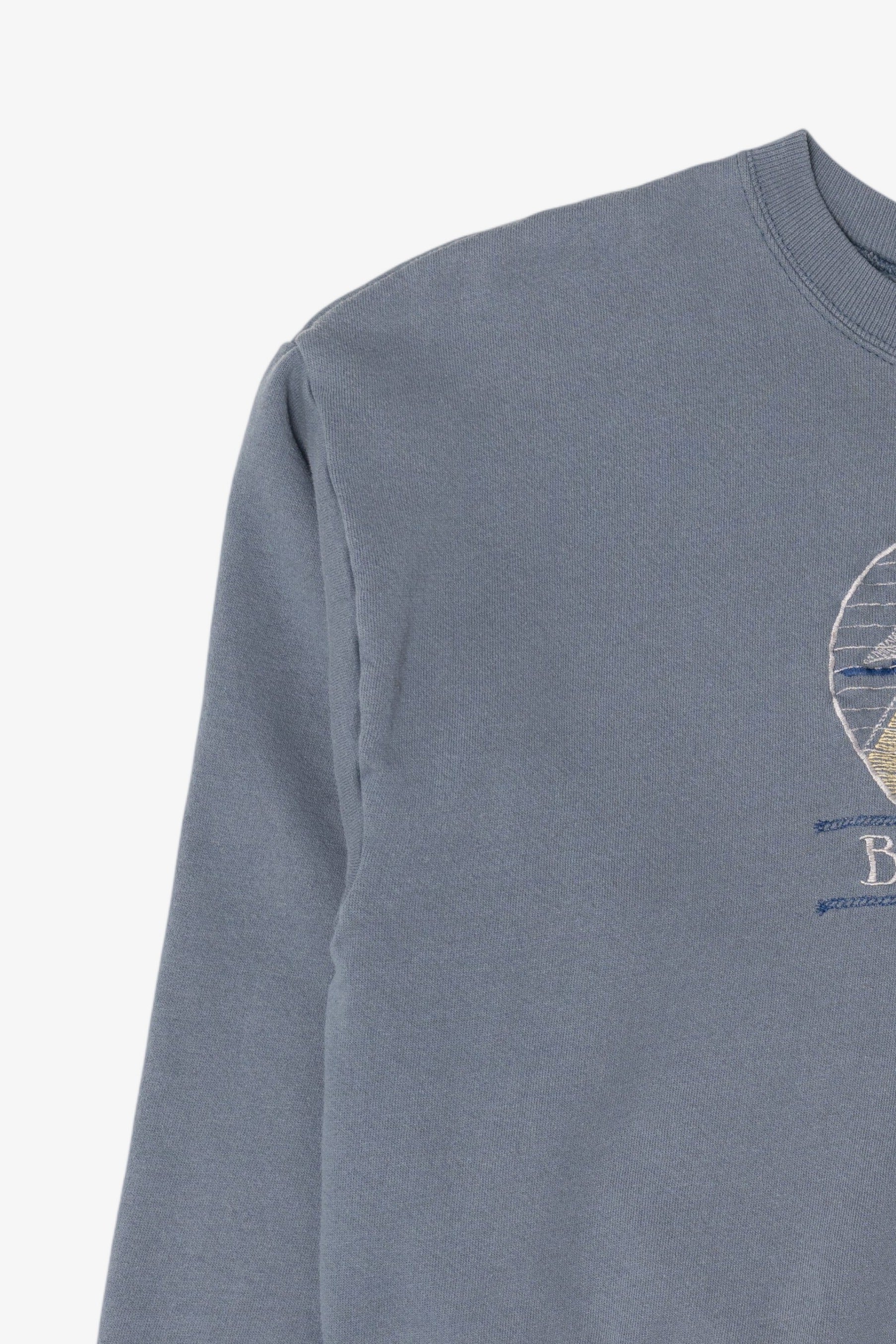 Vintage Blue Embroidered Boston Sweatshirt (1990s)