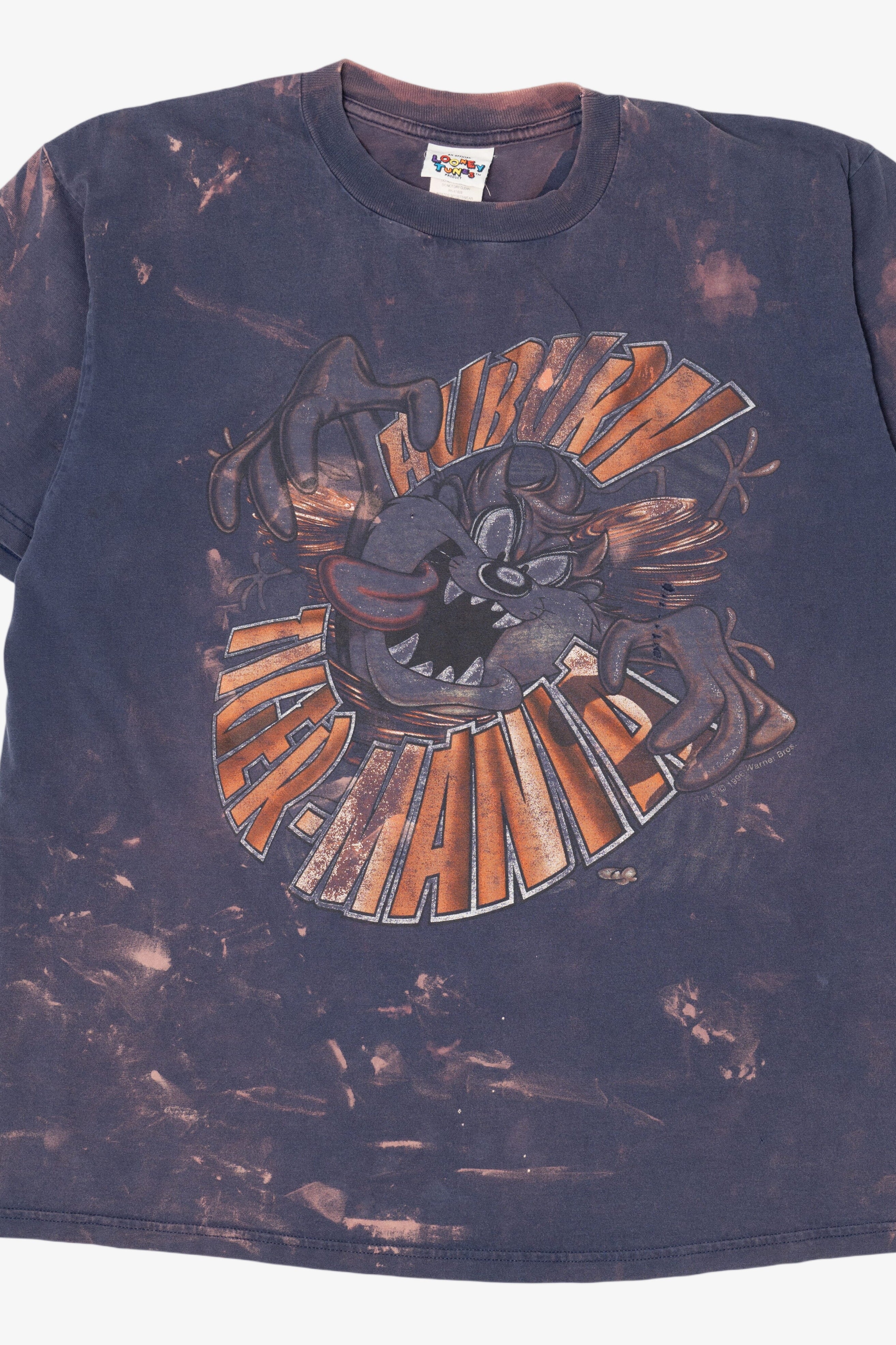 Vintage Thrashed Taz Auburn "Tiger Mania" Looney Tunes T-Shirt (1990s)
