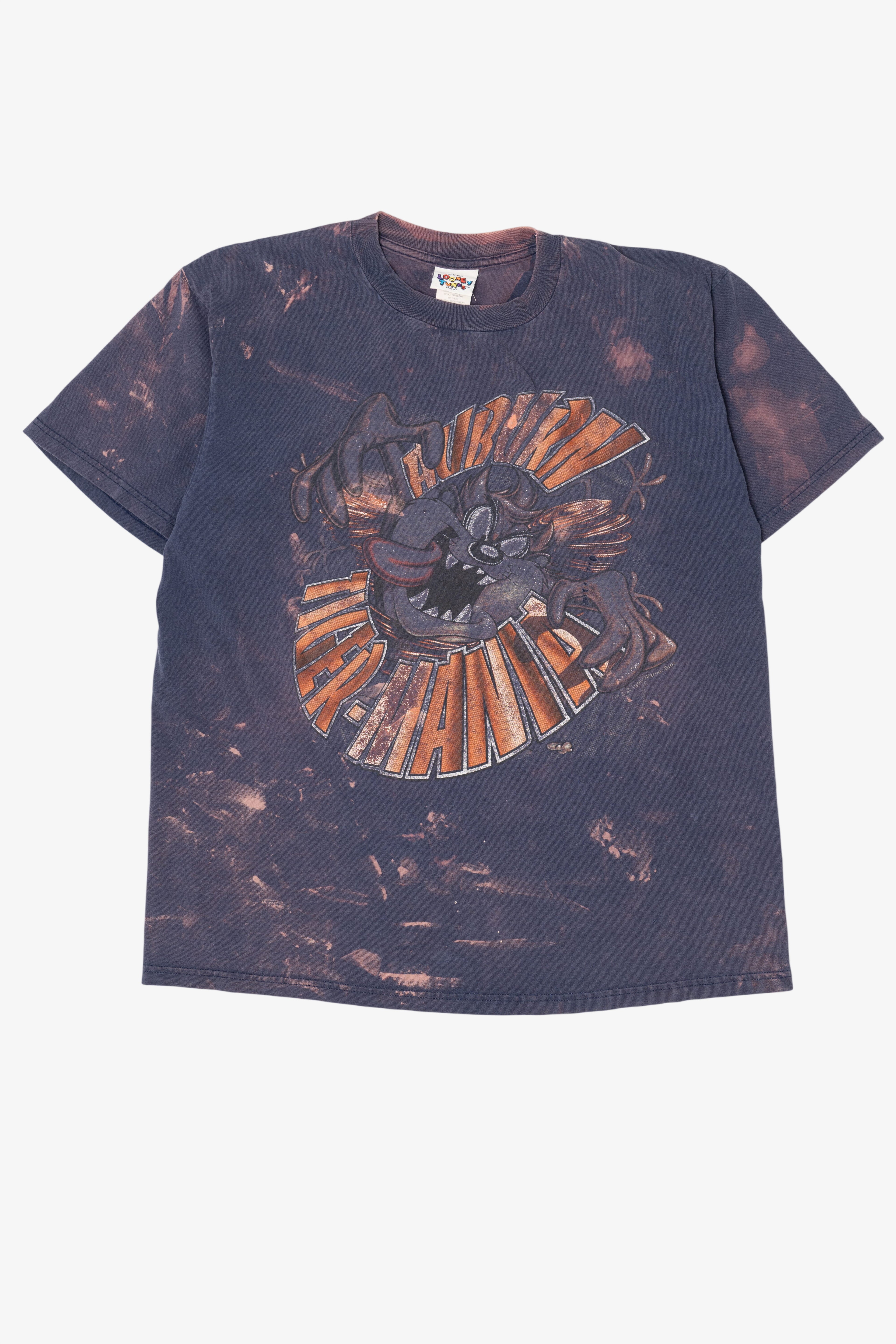 Vintage Thrashed Taz Auburn "Tiger Mania" Looney Tunes T-Shirt (1990s)