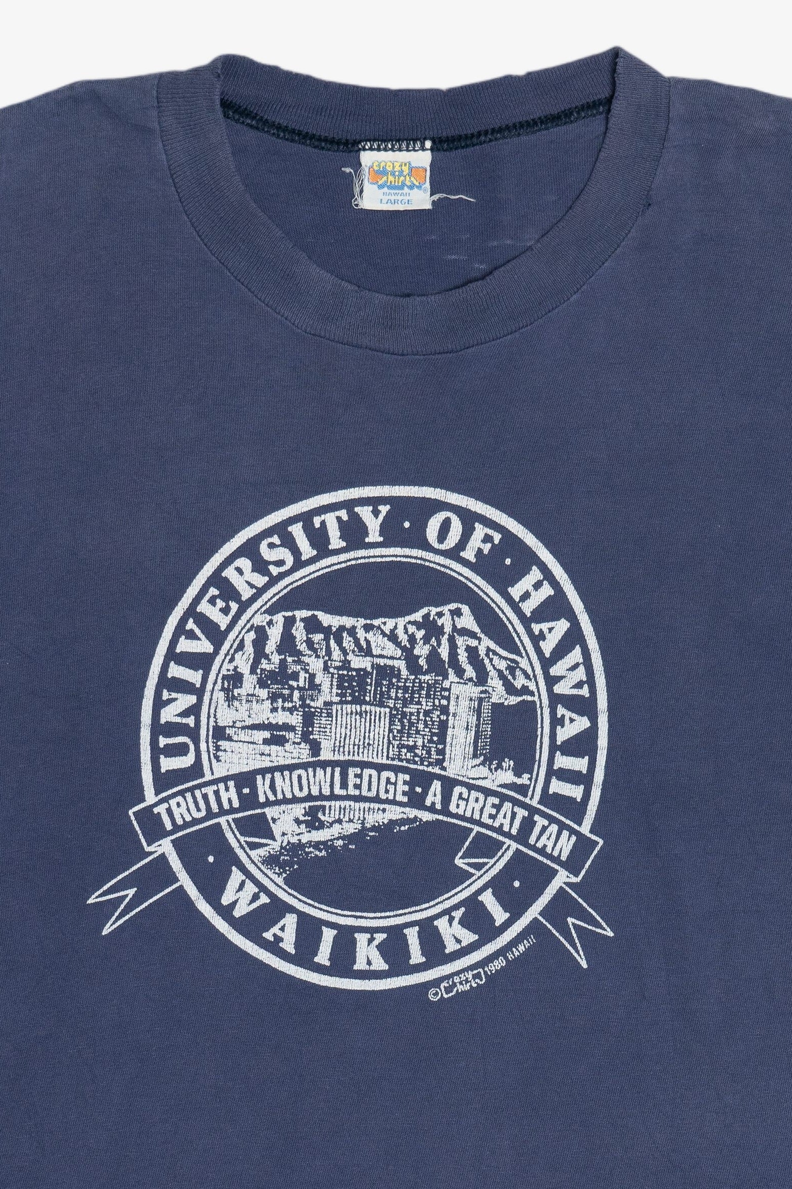 Vintage Distressed University Of Hawaii "Truth Knowledge A Great Tan" Crazy Shirts T-Shirt (1980s)