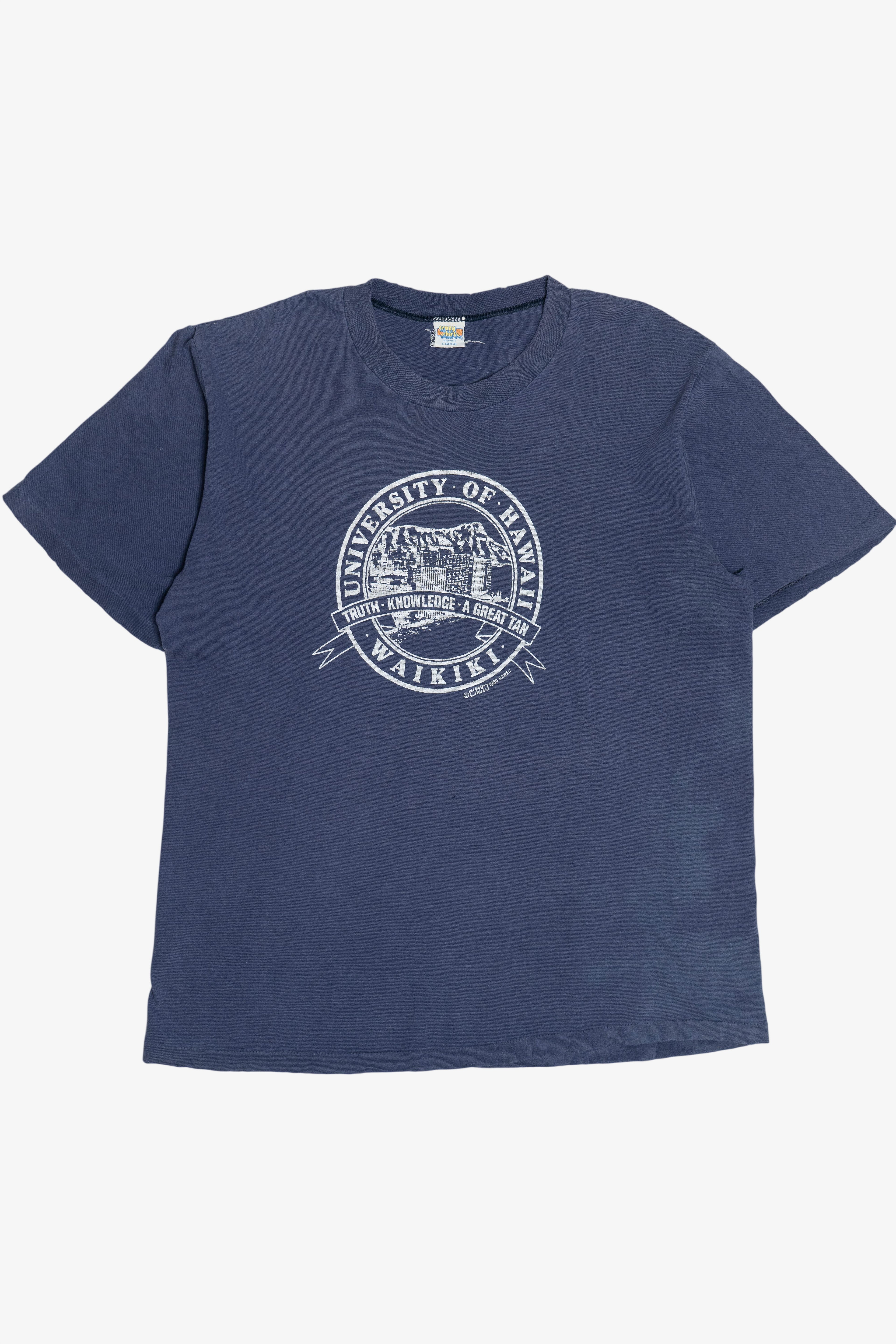 Vintage Distressed University Of Hawaii "Truth Knowledge A Great Tan" Crazy Shirts T-Shirt (1980s)