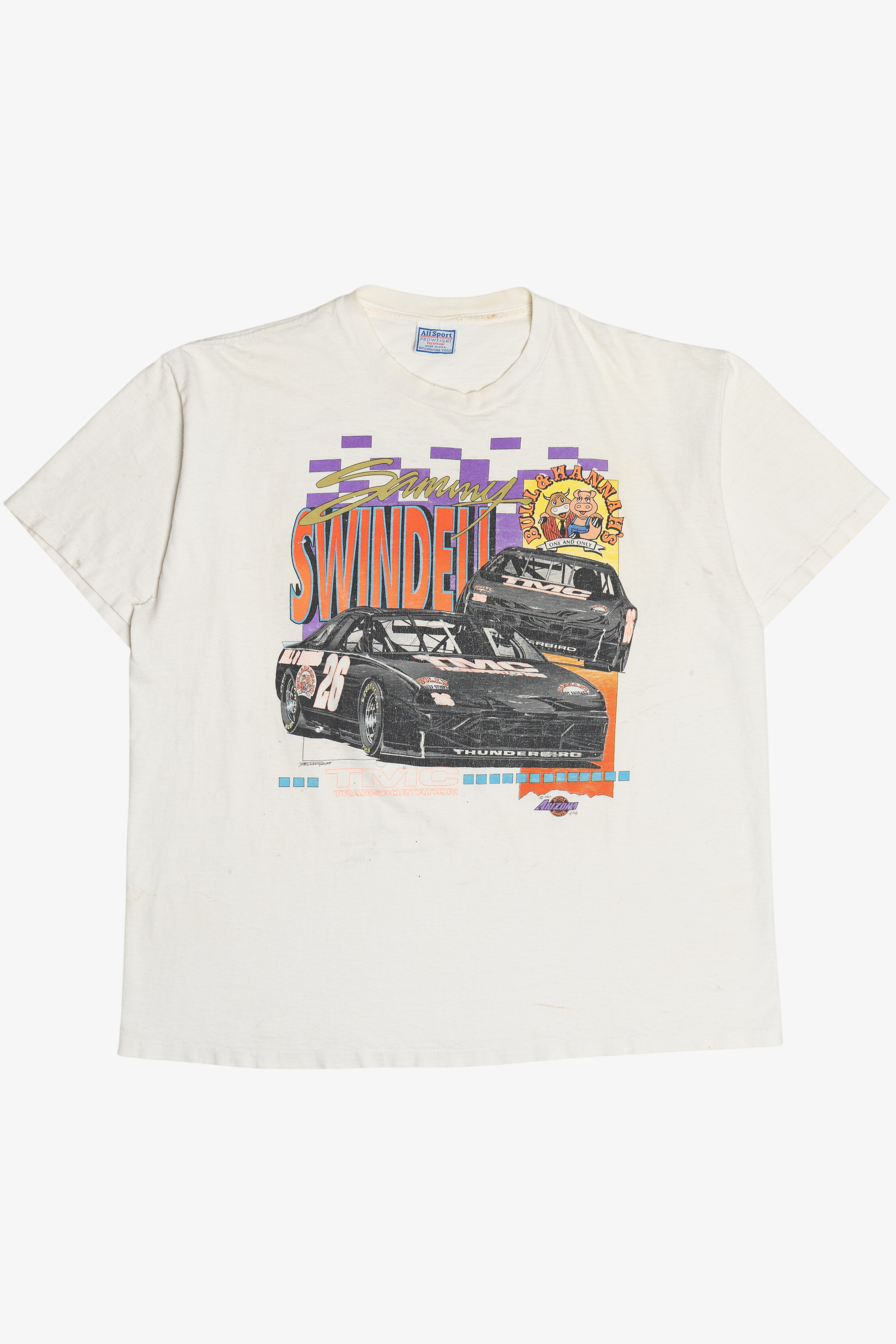 Vintage Sammy Swindell "Bull & Hannah's One And Only" TMC Transportation Racing T-Shirt (1990s)