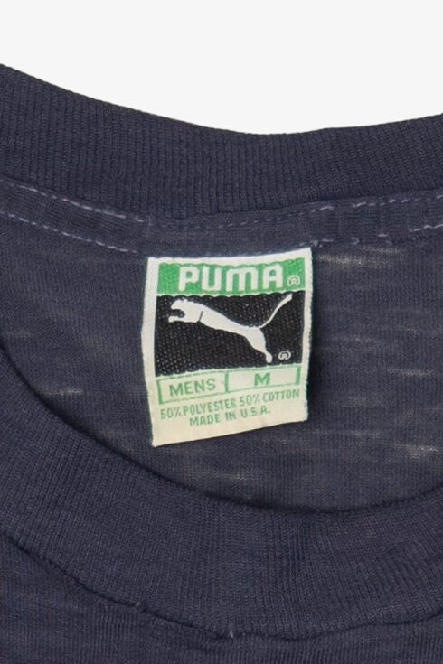 Vintage Distressed Navy Blue Puma T-Shirt (1980s)