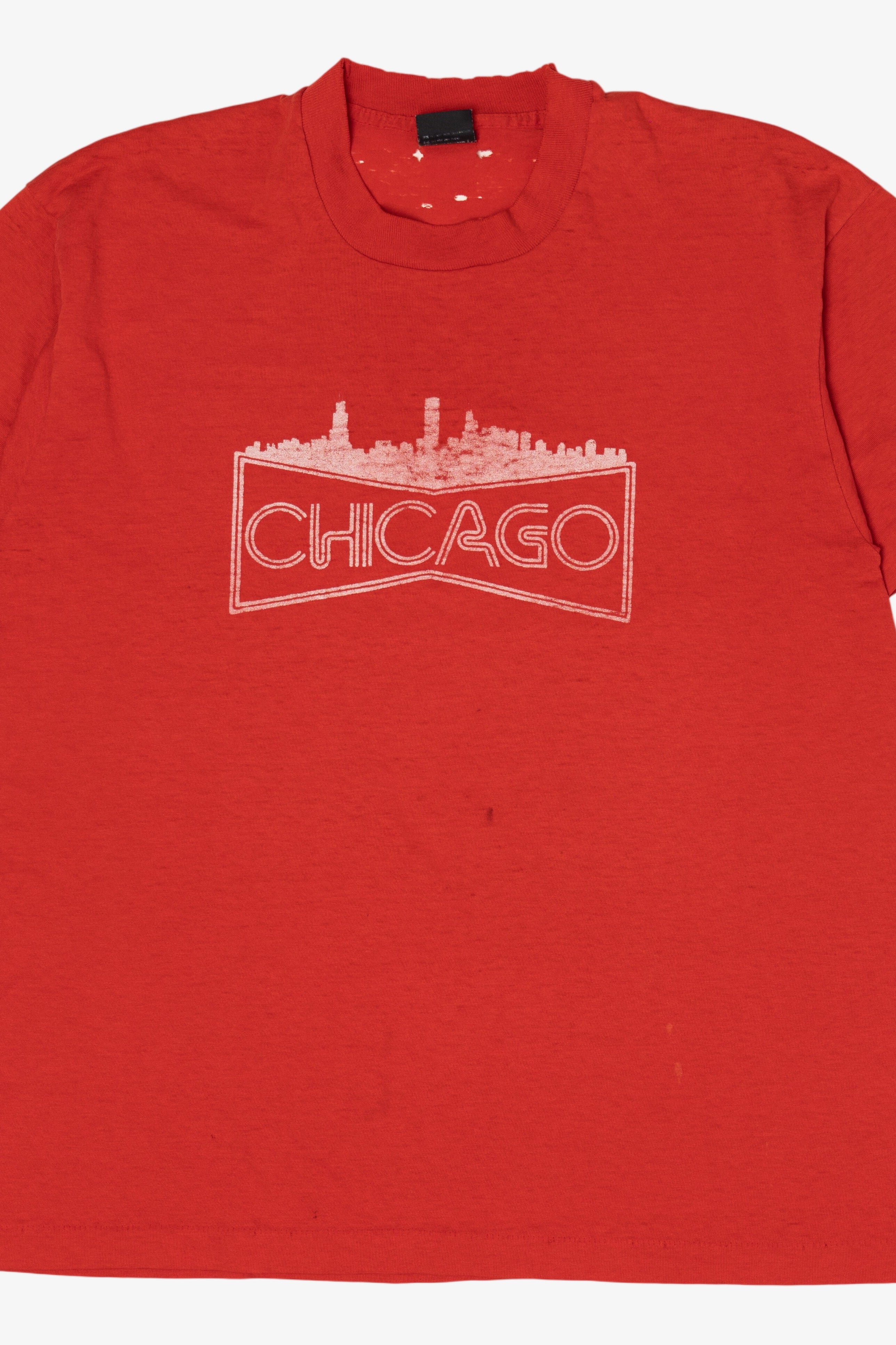 Vintage Distressed "Chicago" Red T-Shirt (1990s)