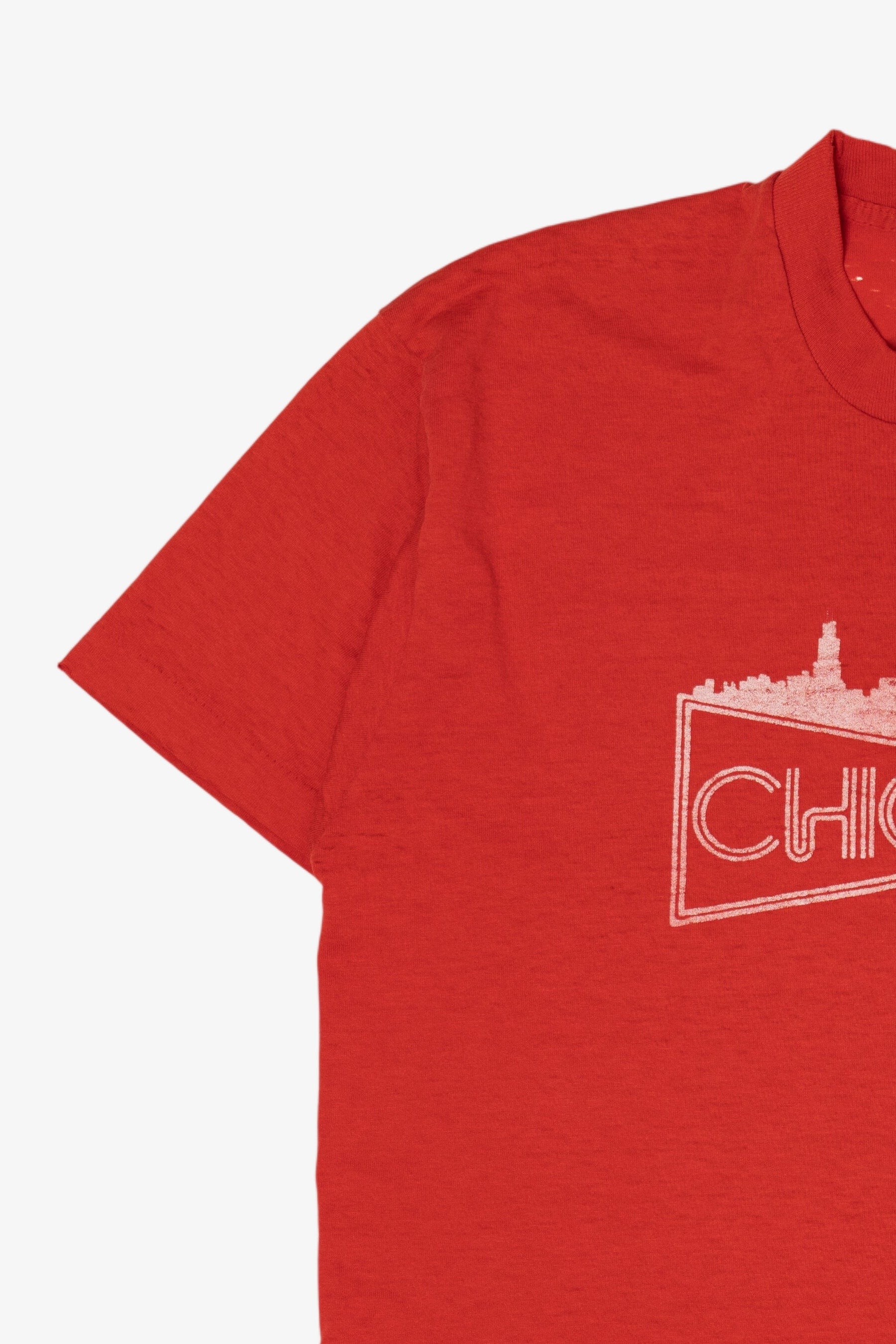 Vintage Distressed "Chicago" Red T-Shirt (1990s)