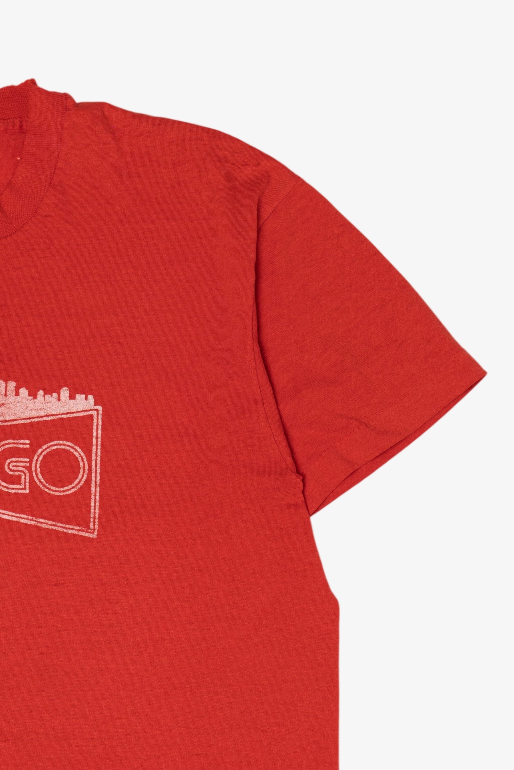 Vintage Distressed "Chicago" Red T-Shirt (1990s)